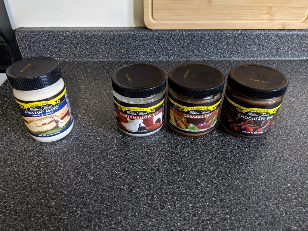 Different Walden farms dips.
