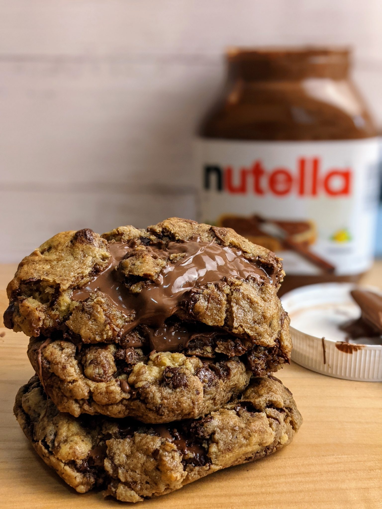 Levain Style Nutella Chocolate Chip Cookies [LowSugar