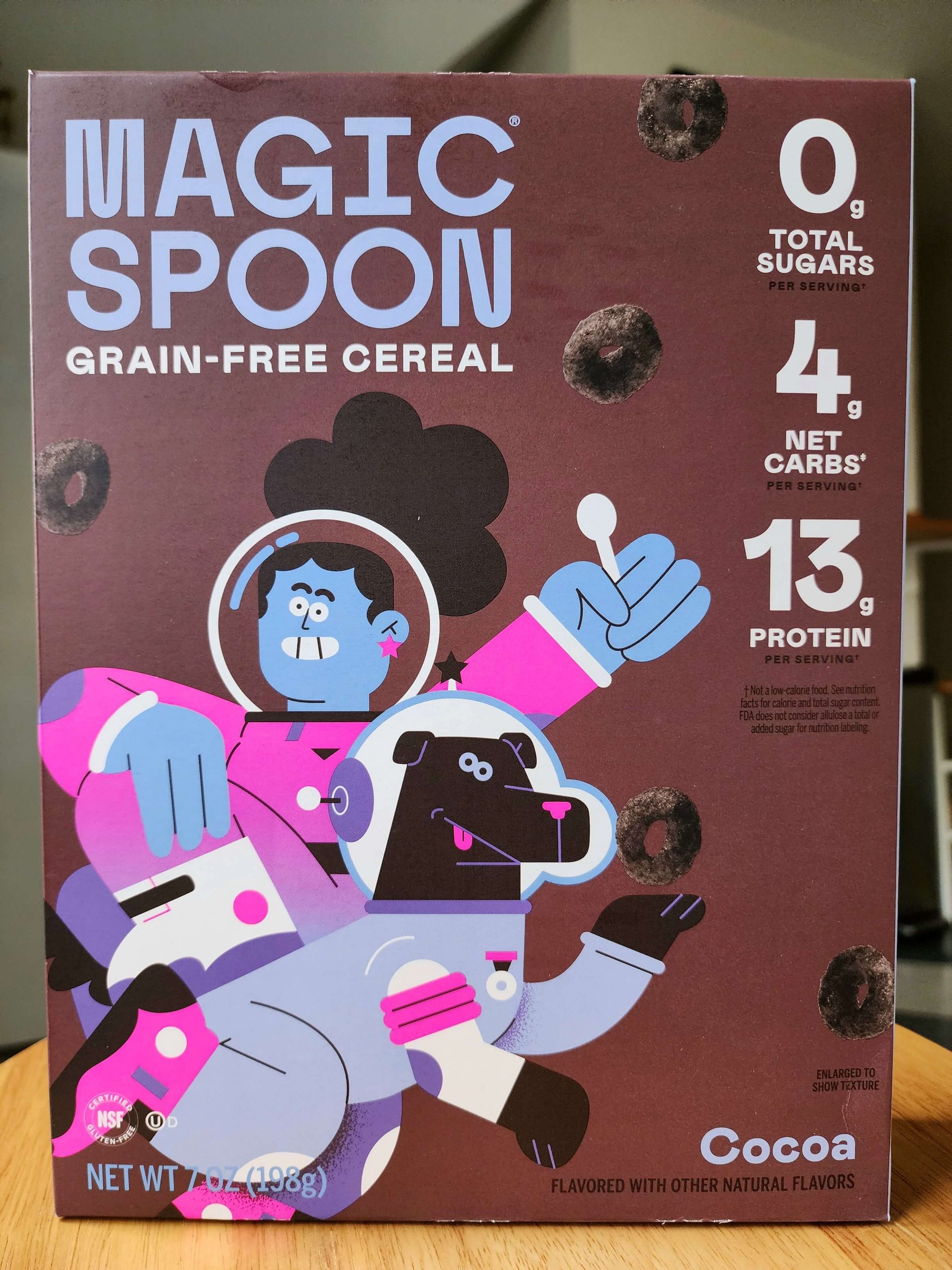 Front of Magic Spoon Cocoa cereal box.