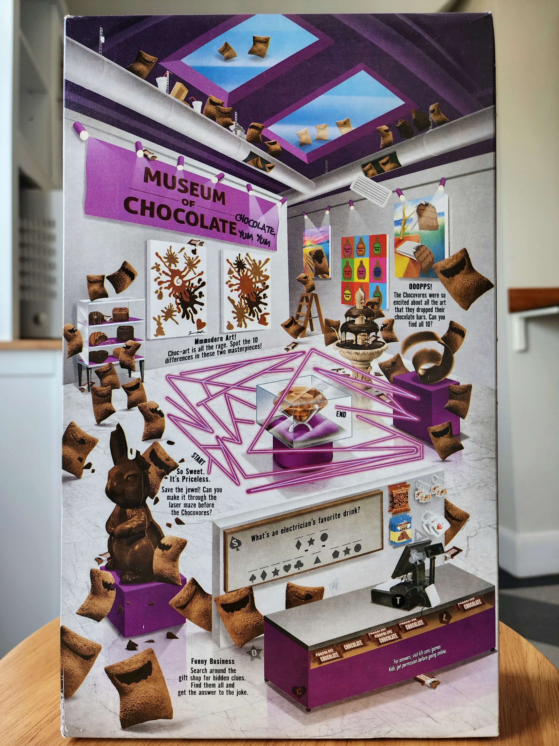 Back of Kellogg's Krave Double Chocolate Brownie Batter cereal box.