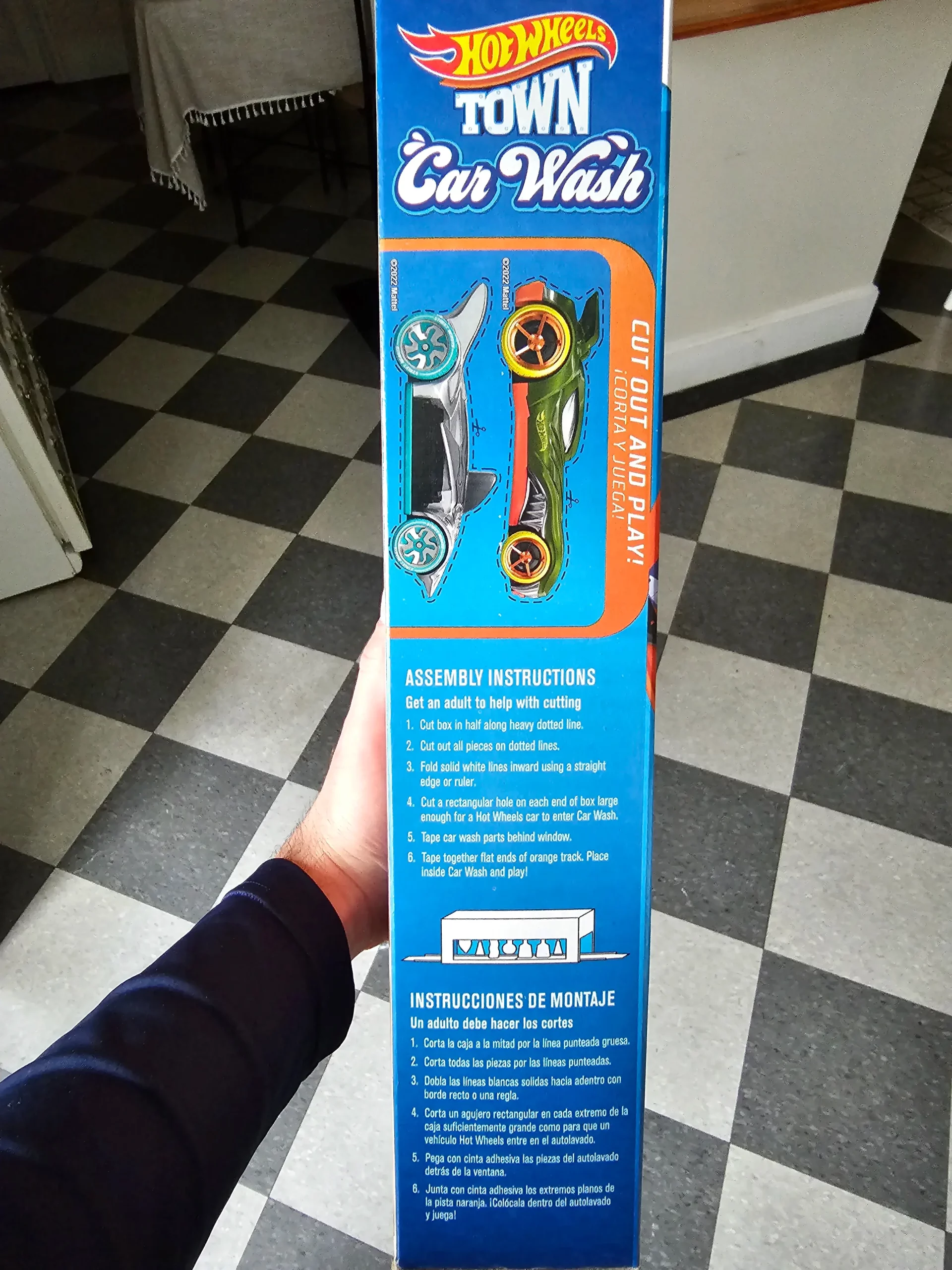 Side package of General Mills Hot Wheels cereal box.