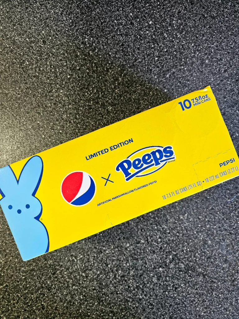 Front package of Pepsi Peeps Soda 10 pack.