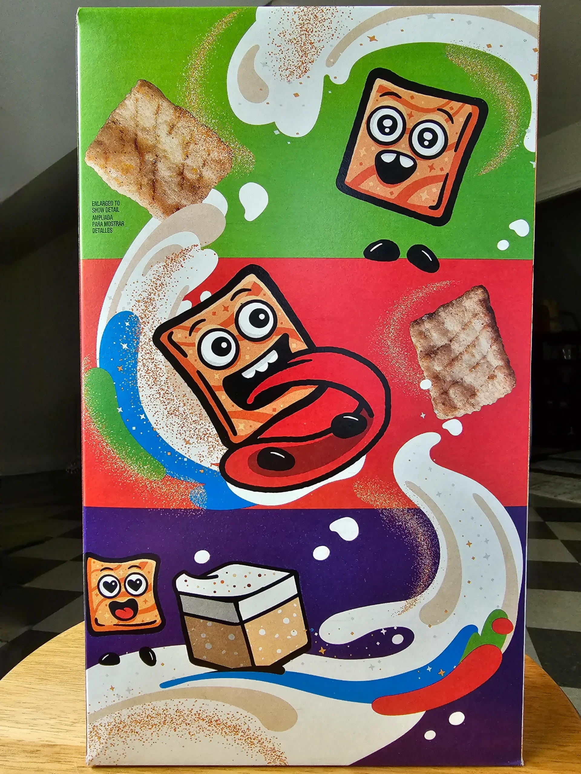 Back box of General Mills Tres Leches Toast Crunch cereal.