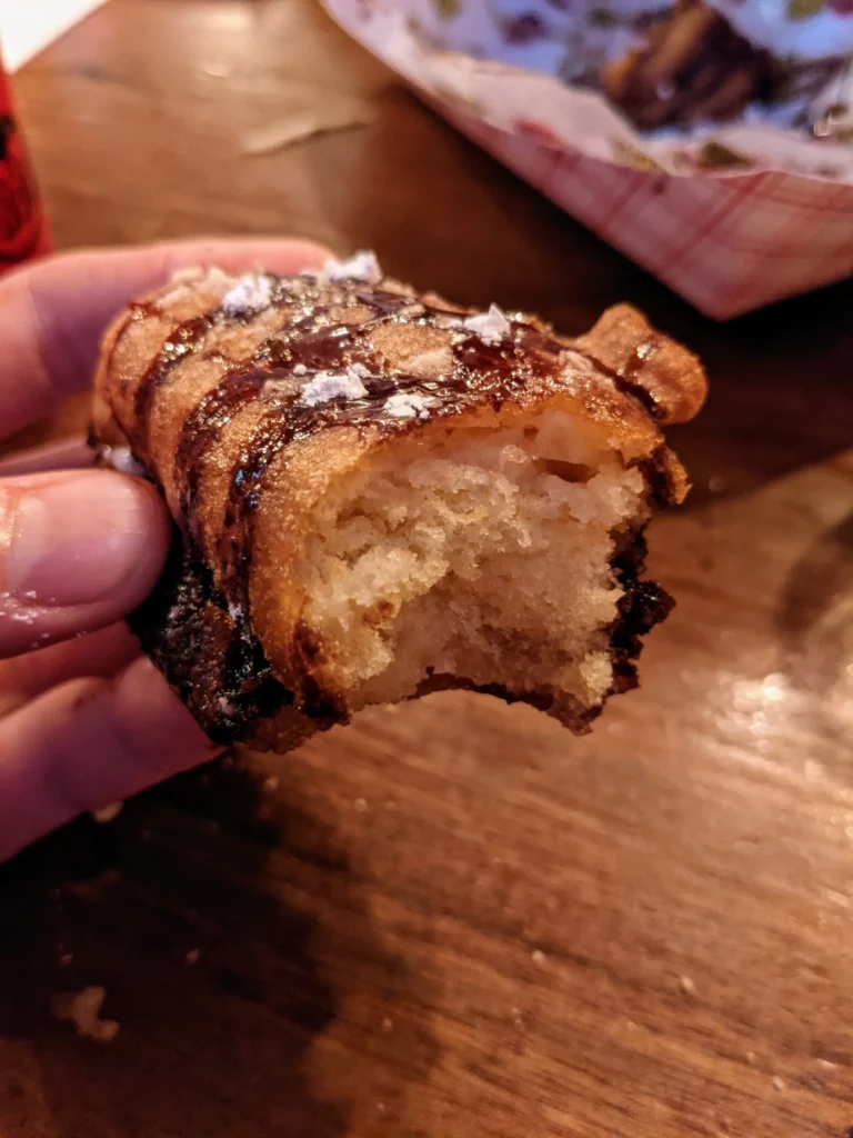 Inside of a Camp Nowhere fried Twinkie.