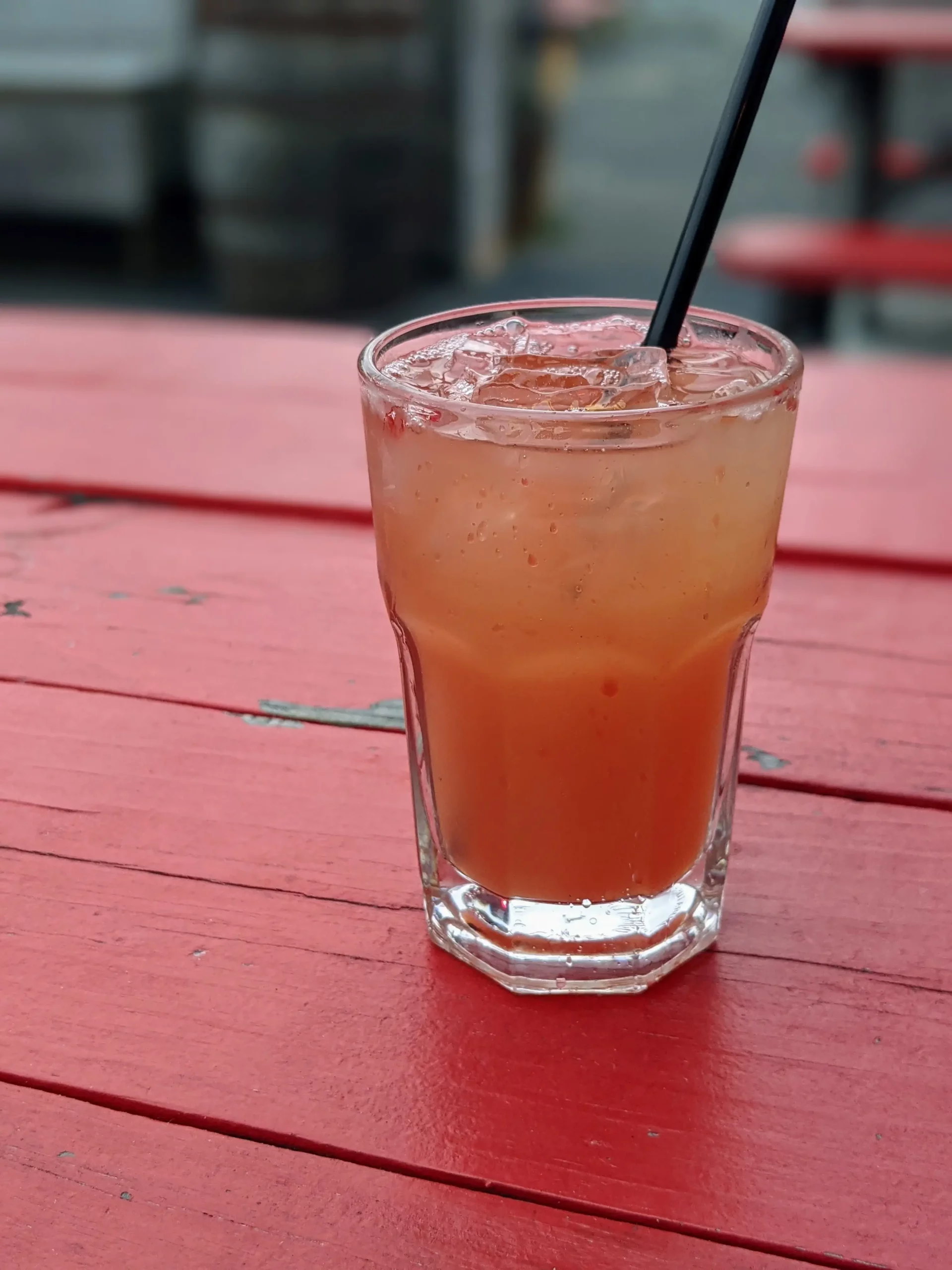 Camp Nowhere alcoholic drink on a table.
