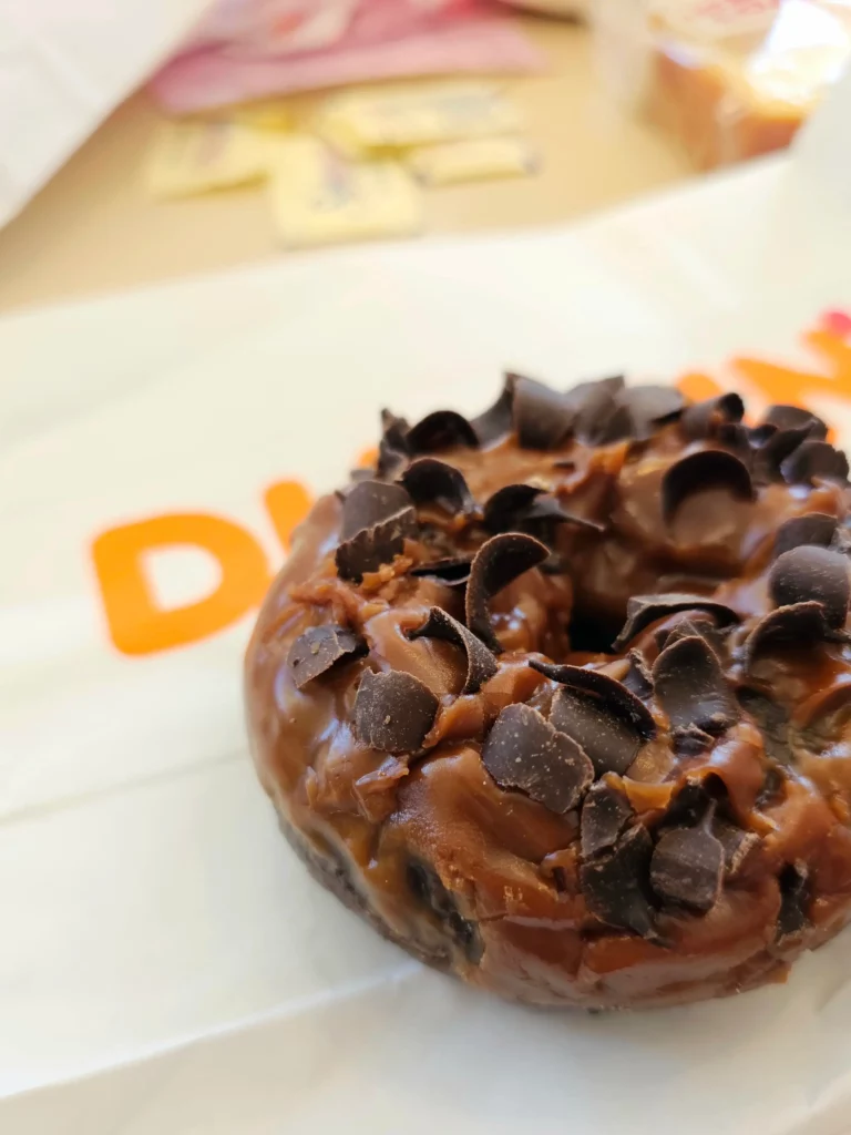 Dunkin' Donuts Caramel Chocoholic Donut.