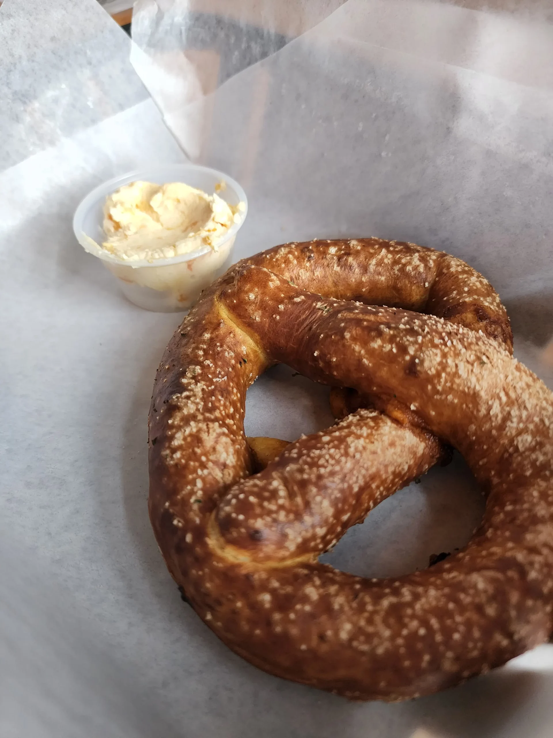 Jalapeno & Cheddar Stuffed Pretzel from Malted Barley.