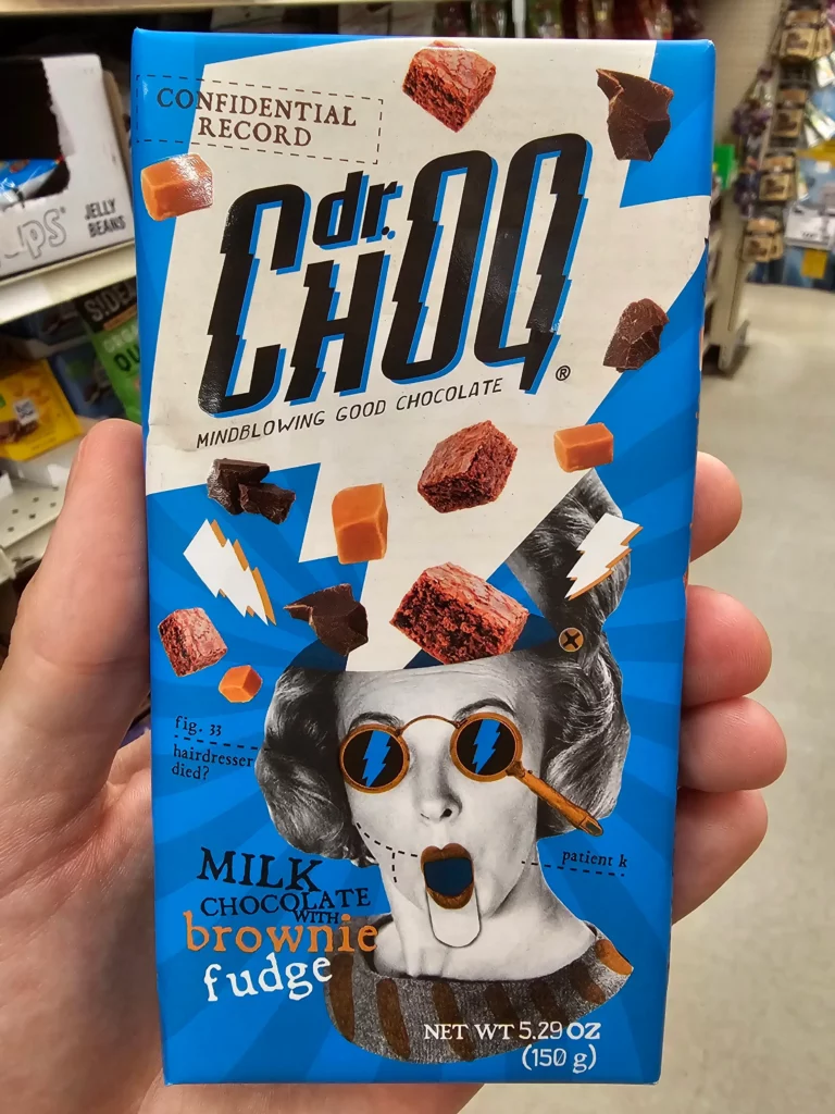 Dr. Choq Milk Chocolate with Brownie Fudge Bar.