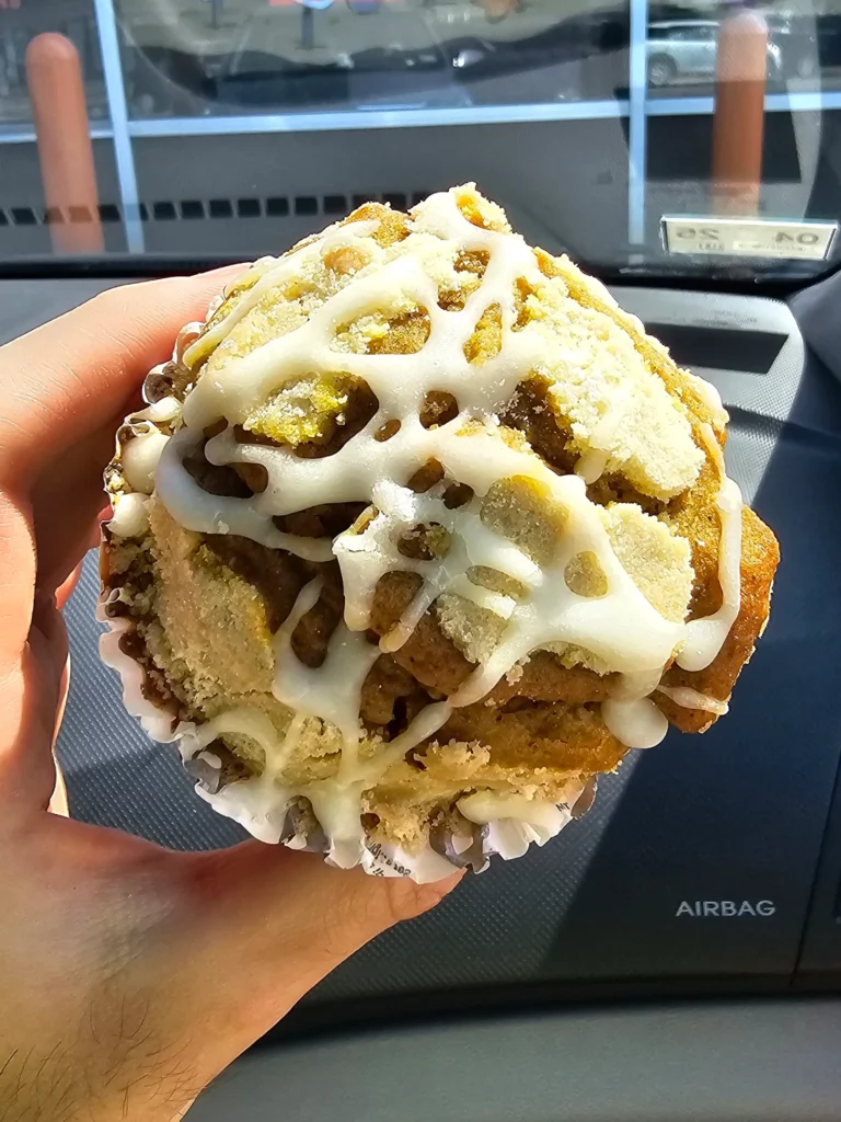 Top of Dunkin' Donuts Pumpkin Muffin.