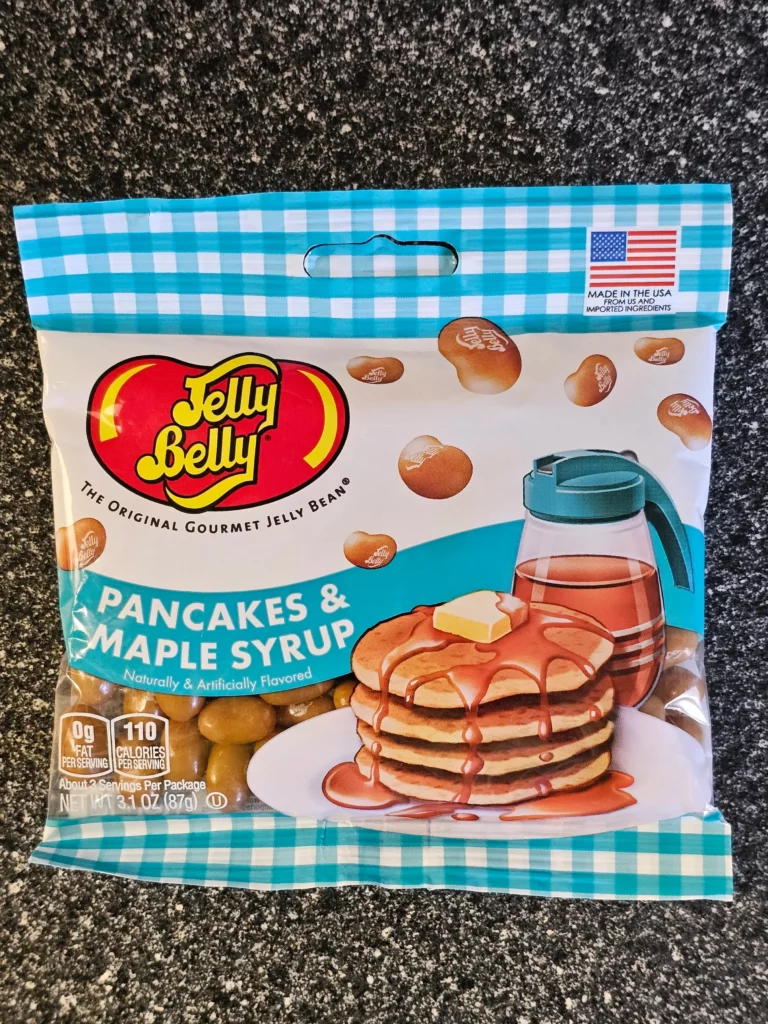 Front package of Jelly Belly Pancakes & Maple Syrup Jelly Beans.