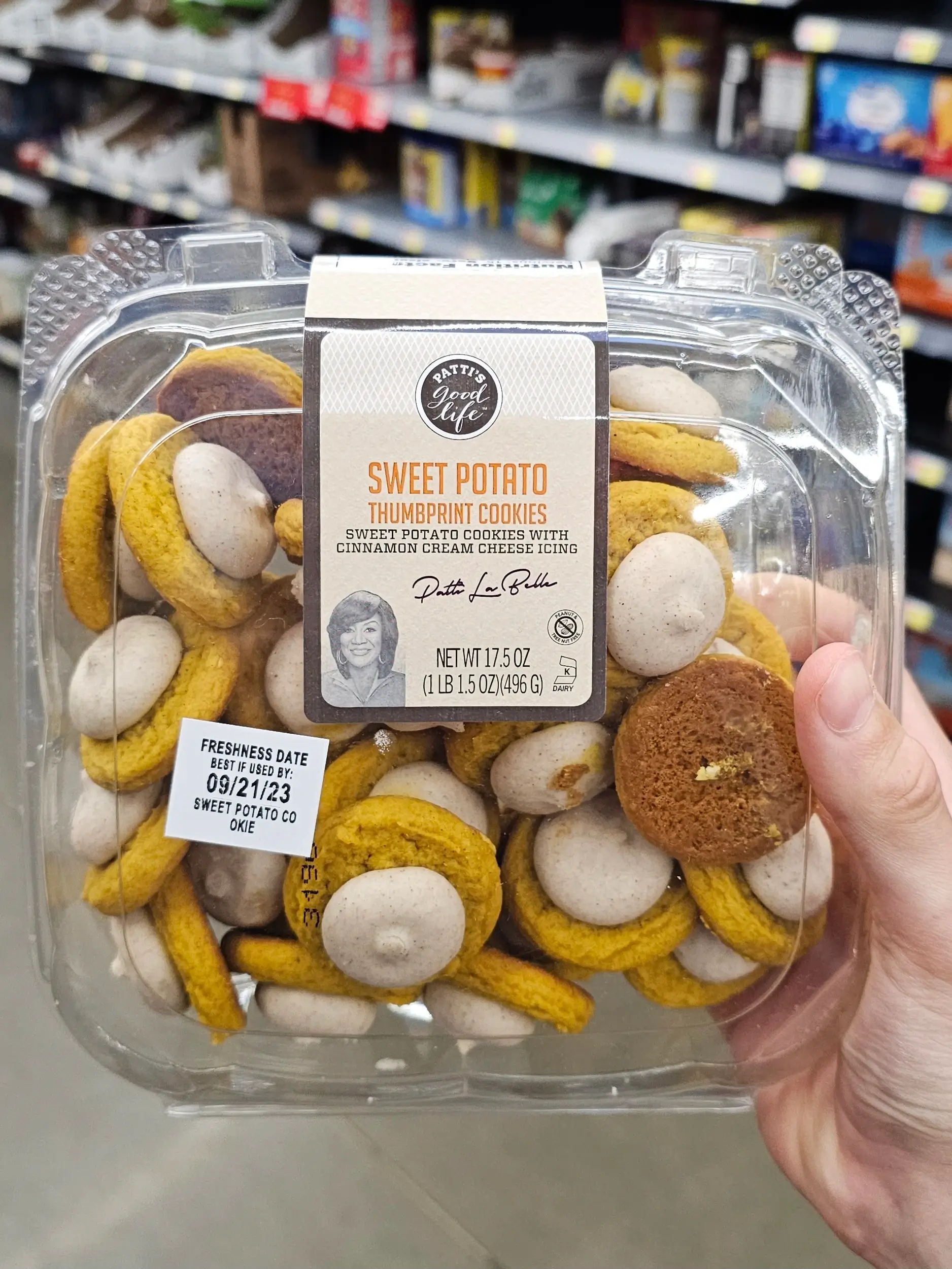 Package of Patti's Sweet Potato Thumbprint Cookies.