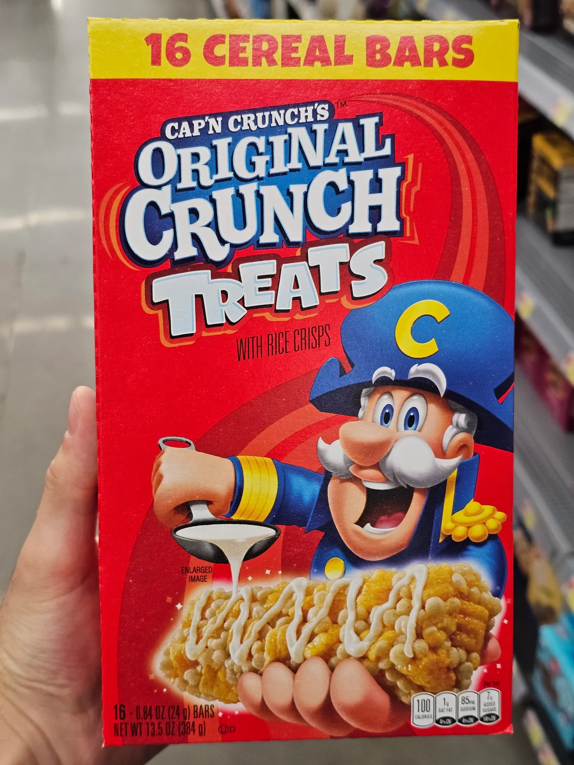 Front box of Original Cap'n Crunch Treats box.