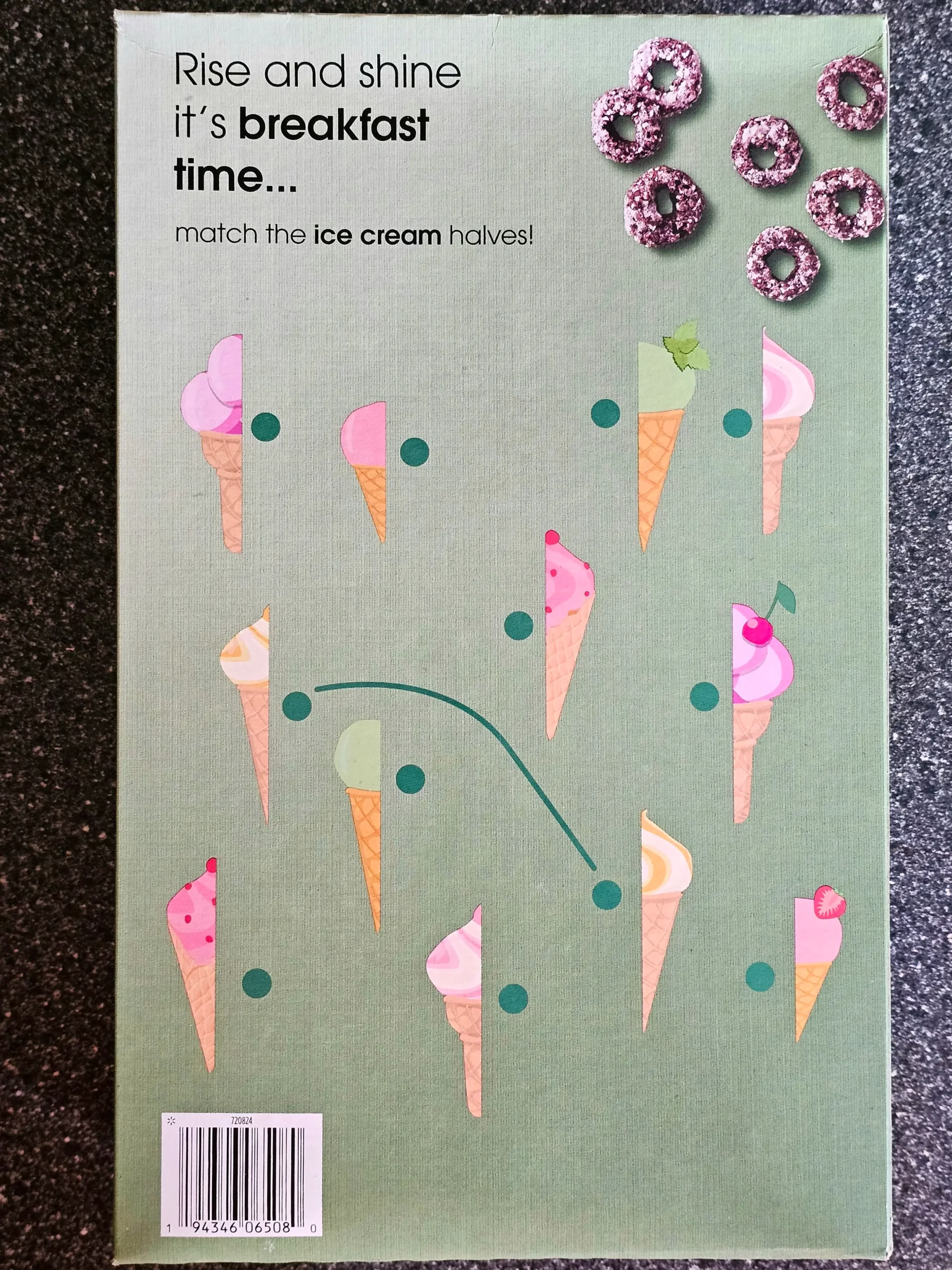Back box of Walmart Great Value Limited Edition Chocolate Mint Cereal.