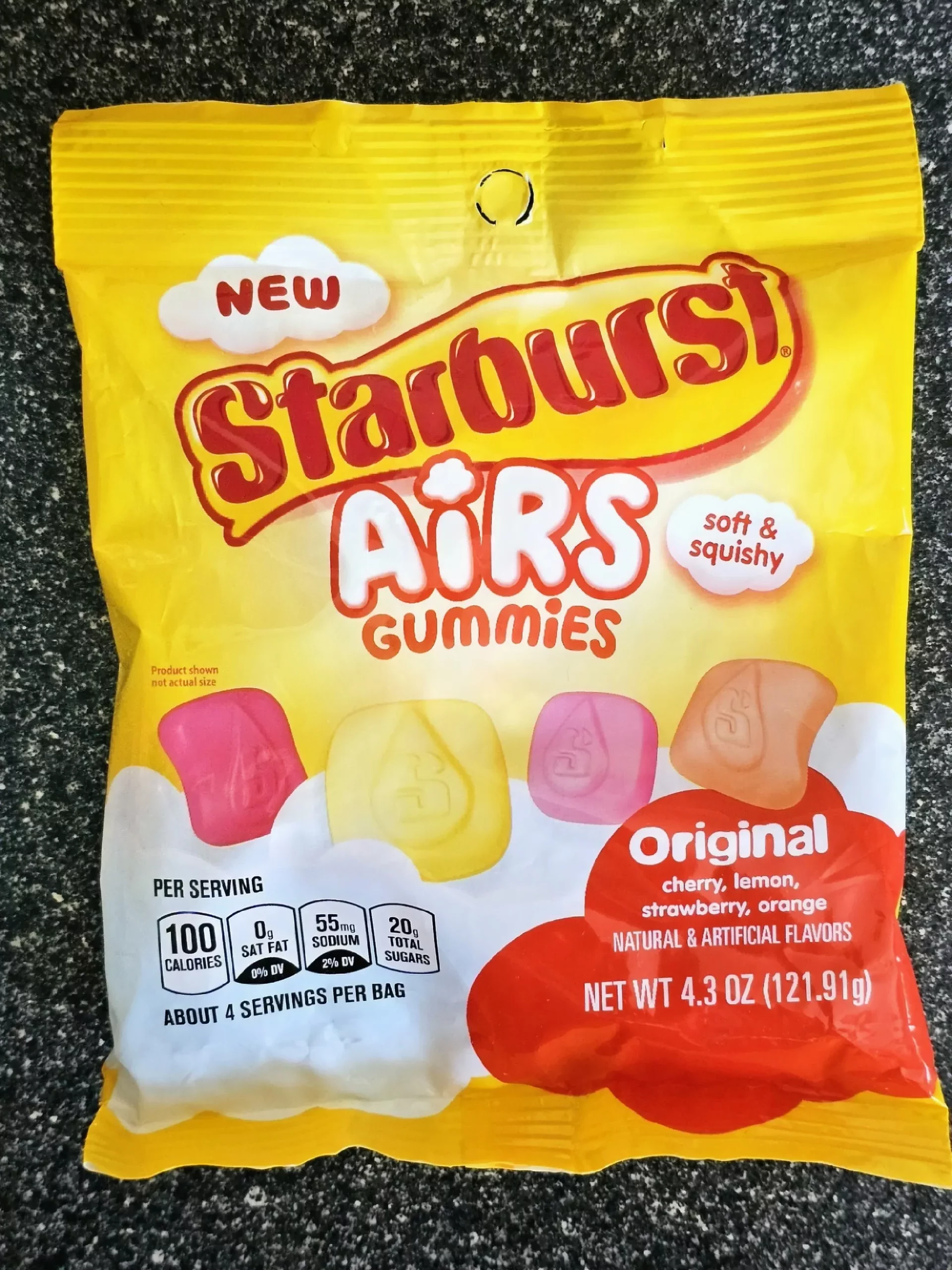 Front package of Starburst Airs Gummies.