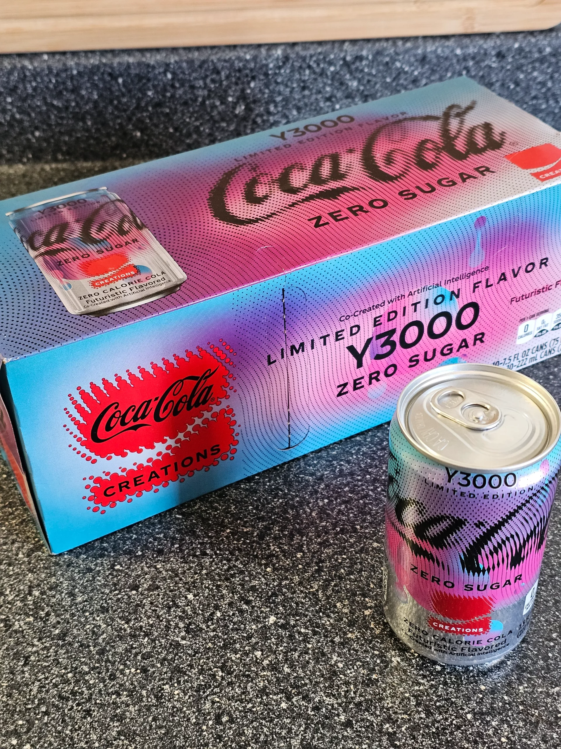 Box of Zero Sugar Coca-Cola Limited Edition Y3000 soda.