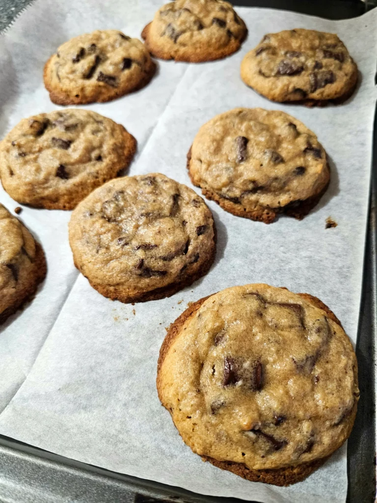 Chick-fil-A copycat cookies on a baking pan.