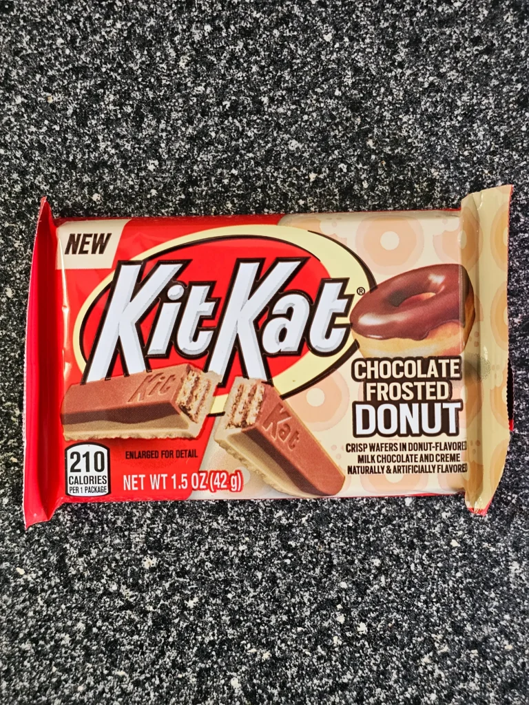 Package of Chocolate Frosted Donut Kit Kat.