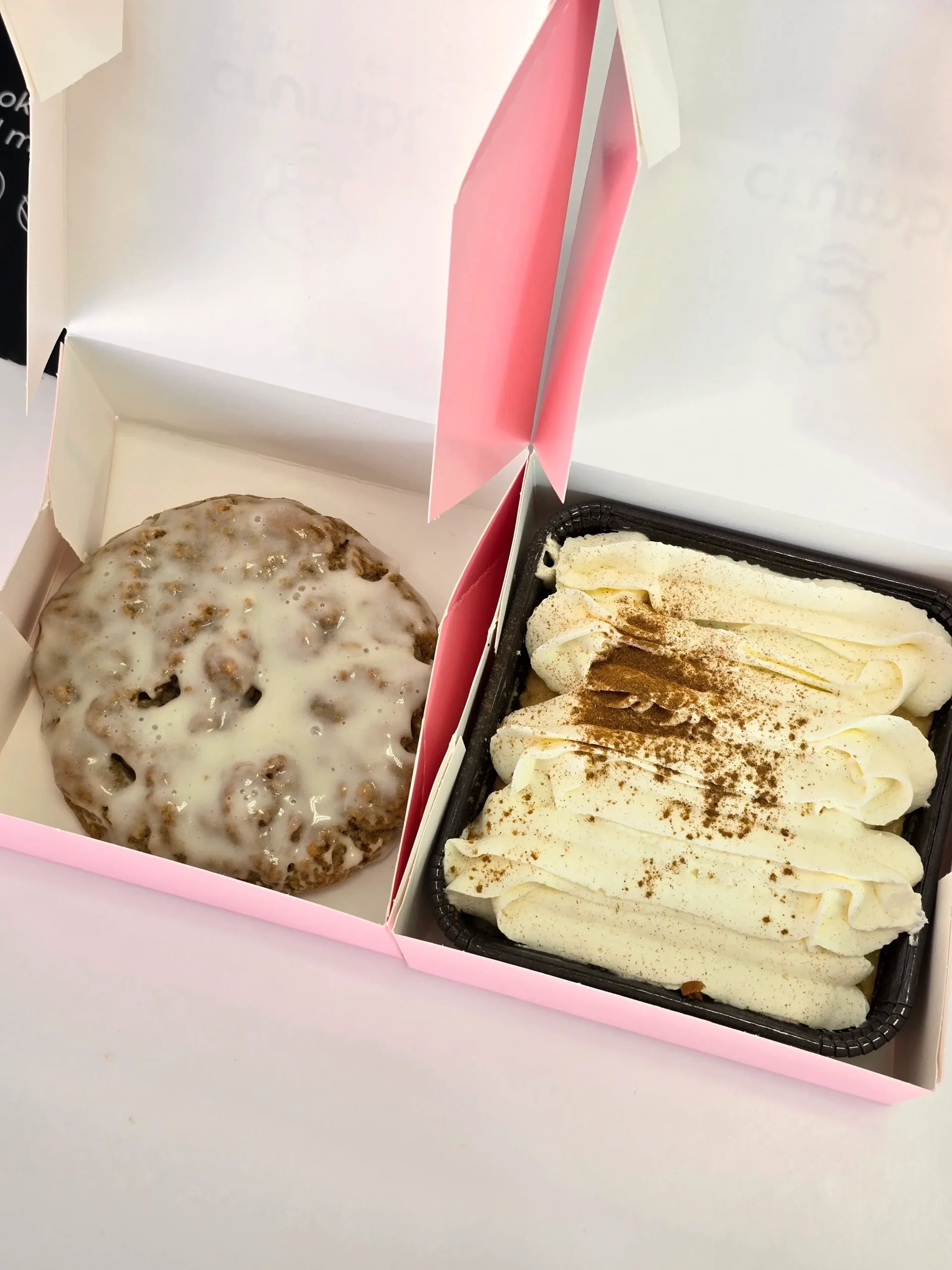 Crumbl Cookie's Tres Leches Cake and Iced Oatmeal.