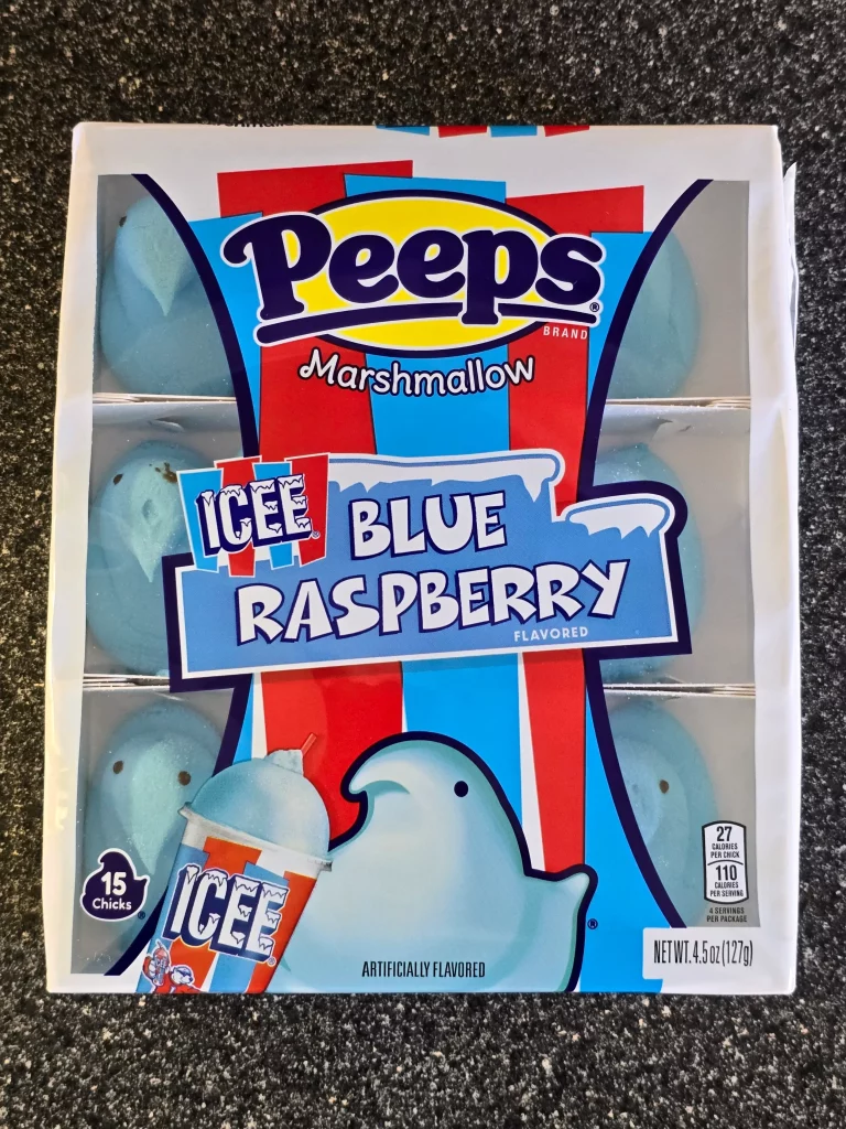 Package of Icee Blue Raspberry Peeps.