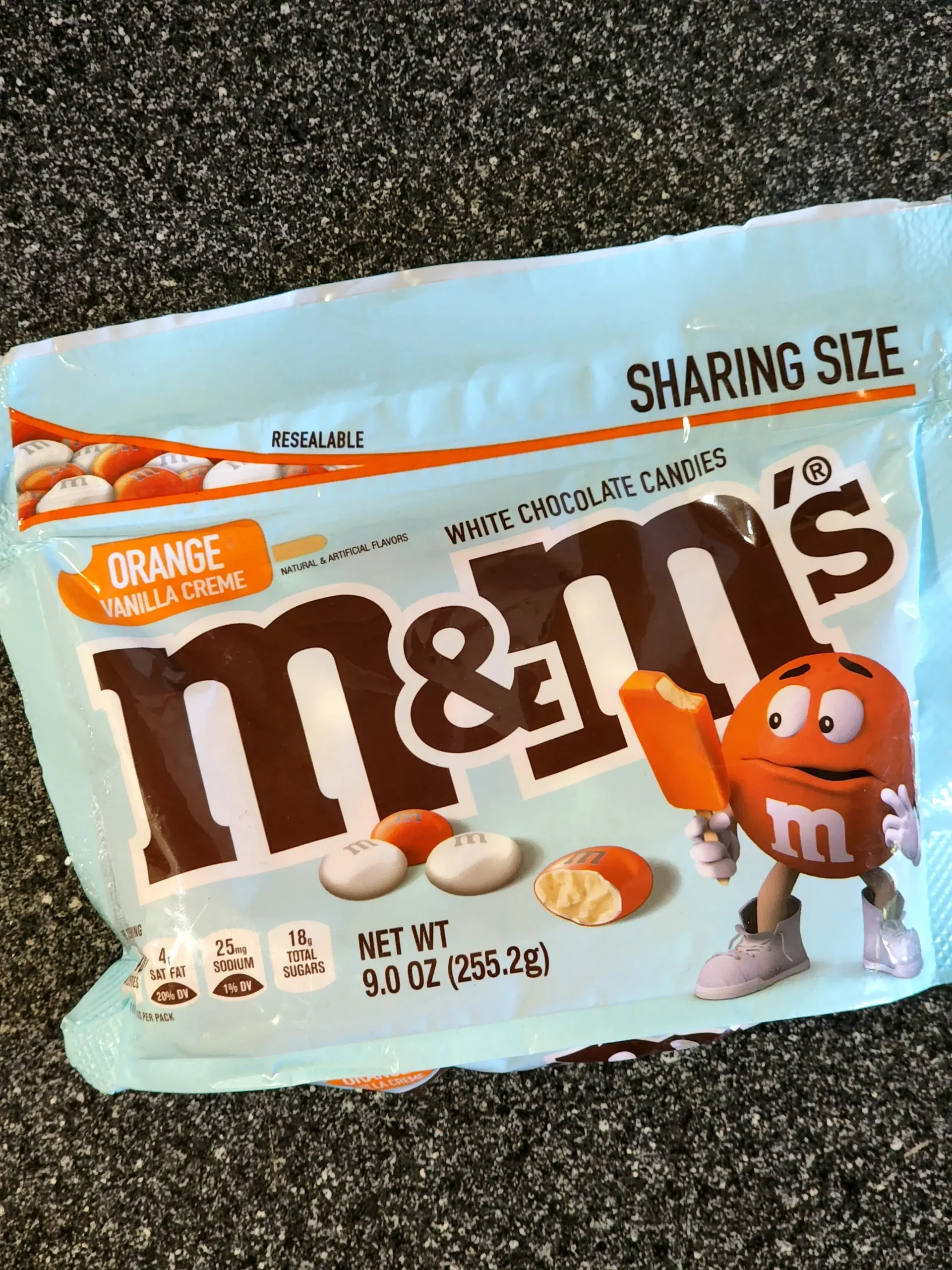 Orange Vanilla Creme White Chocolate M&M's.