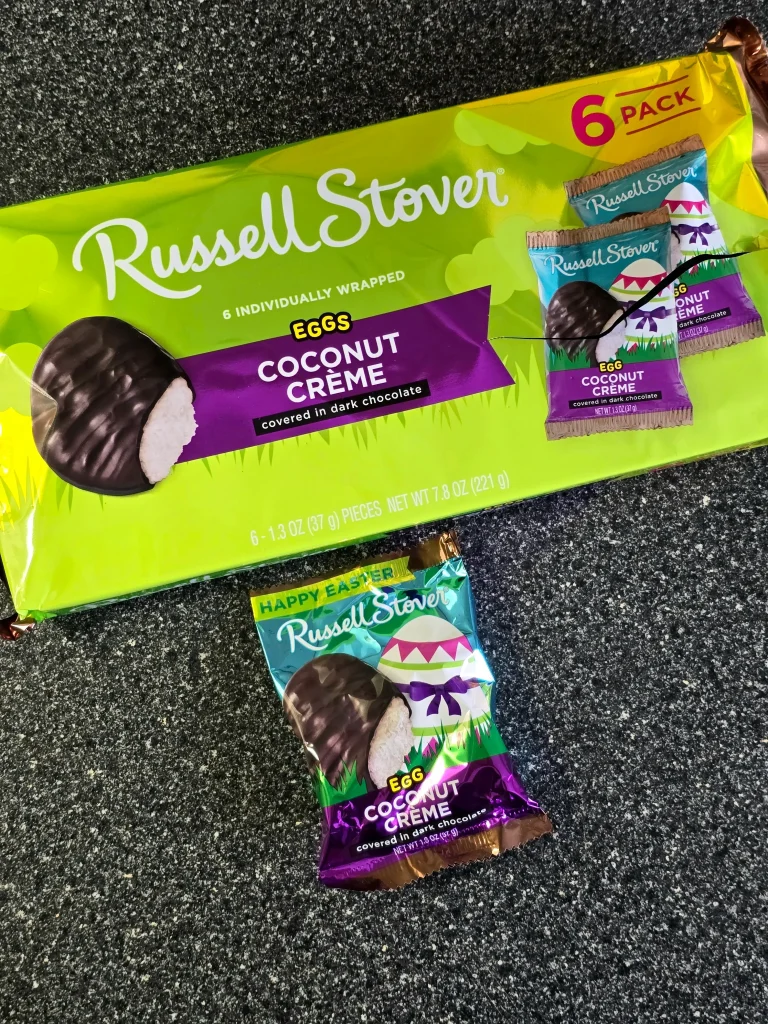 Russell Stover Coconut Creme Eggs.