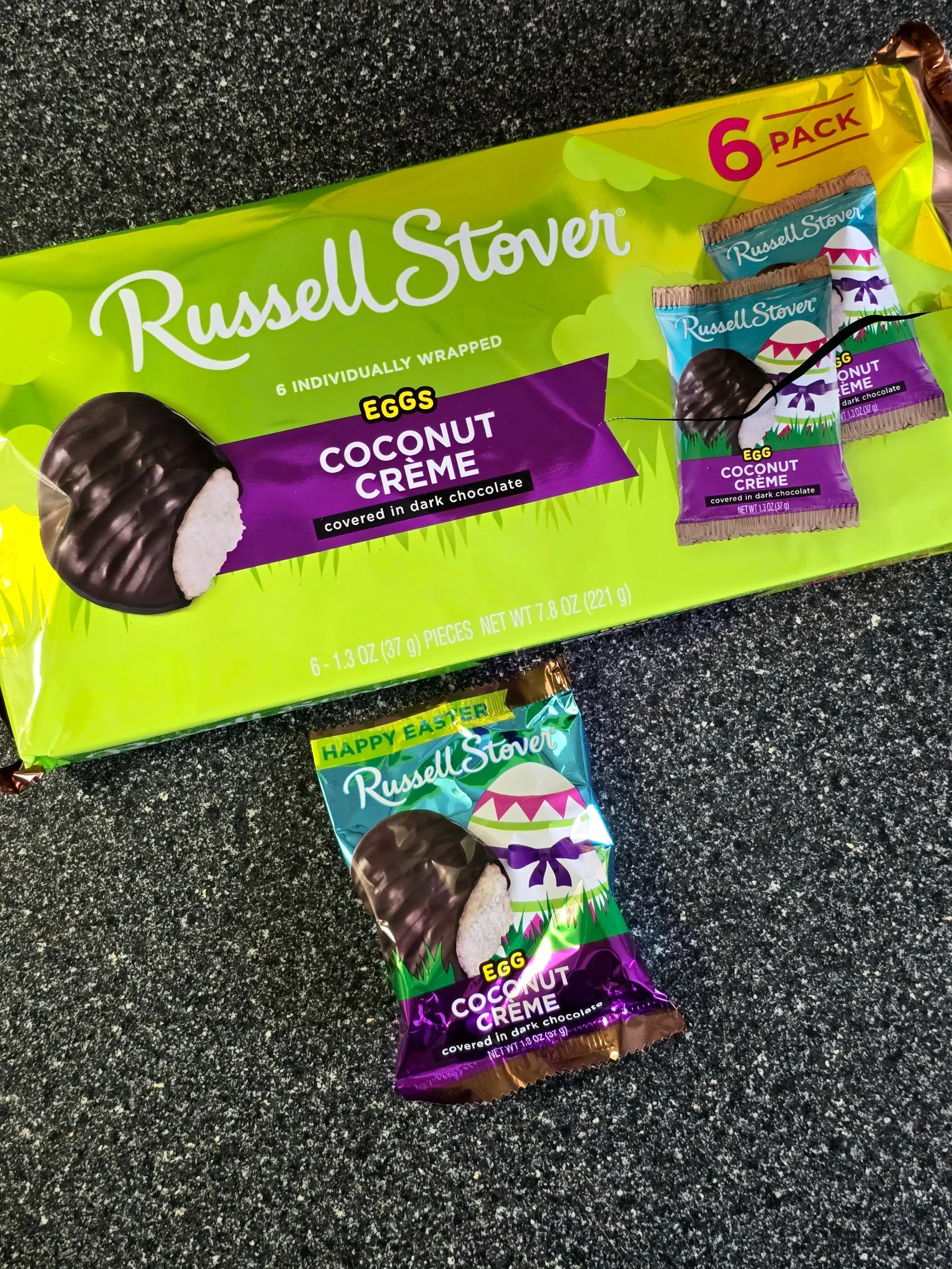 Russell Stover Coconut Creme Eggs.