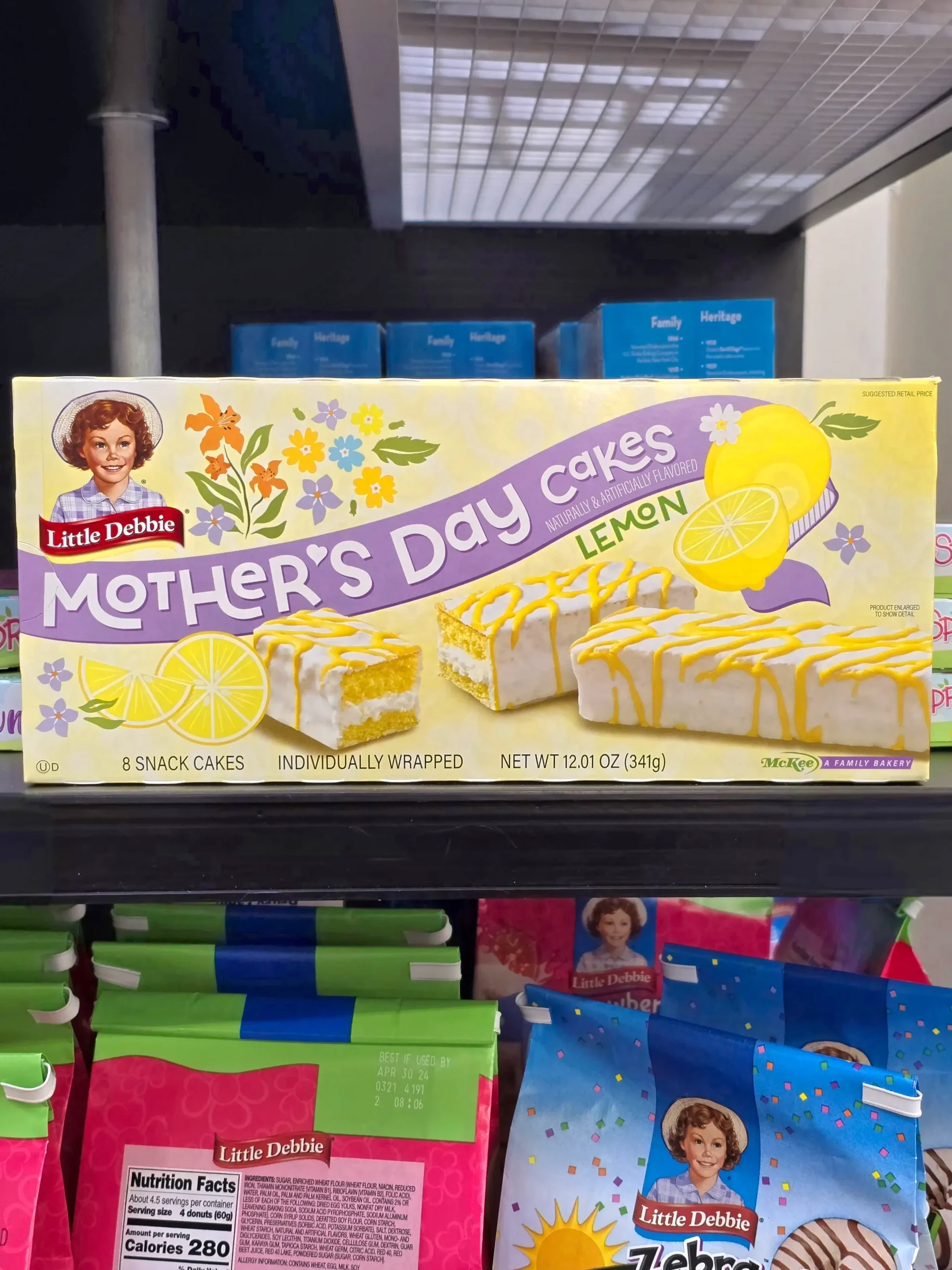 Box of Little Debbie Lemon Mother's Day Cakes.