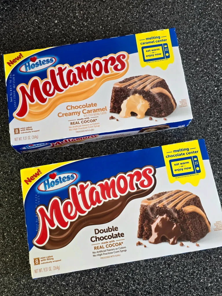 Hostess Meltamors, Double Chocolate and Chocolate Creamy Caramel.