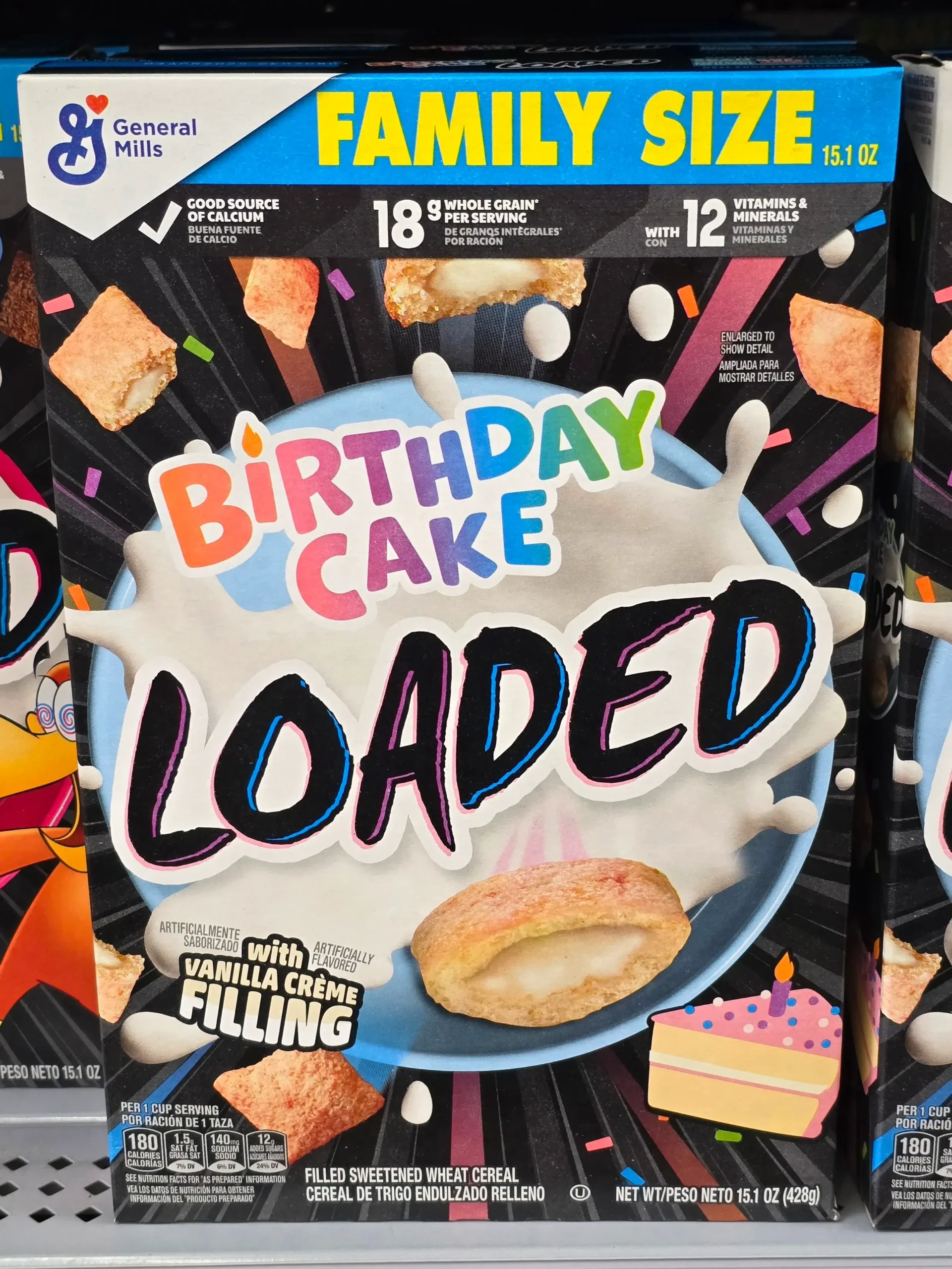 General Mills Birthday Cake Loaded.