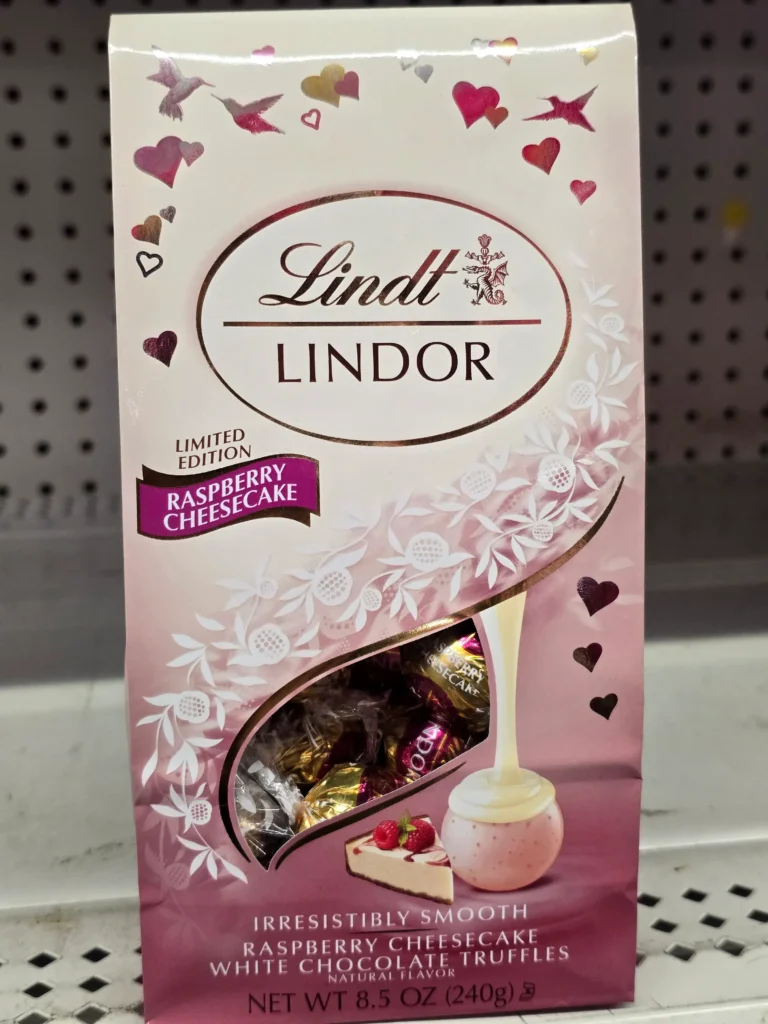 Lindt Lindor Raspberry Cheesecake Truffles.