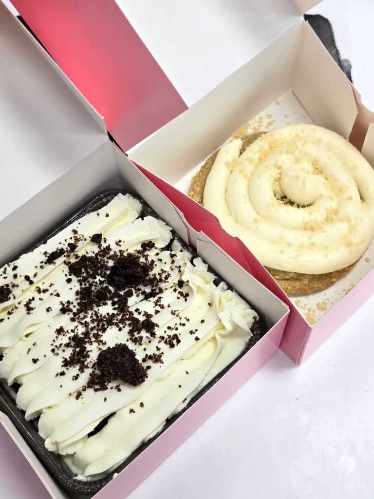 Crumbl Cookies and Cream Tres Leches and Vanilla Crumb Cake ft. Golden Oreo.