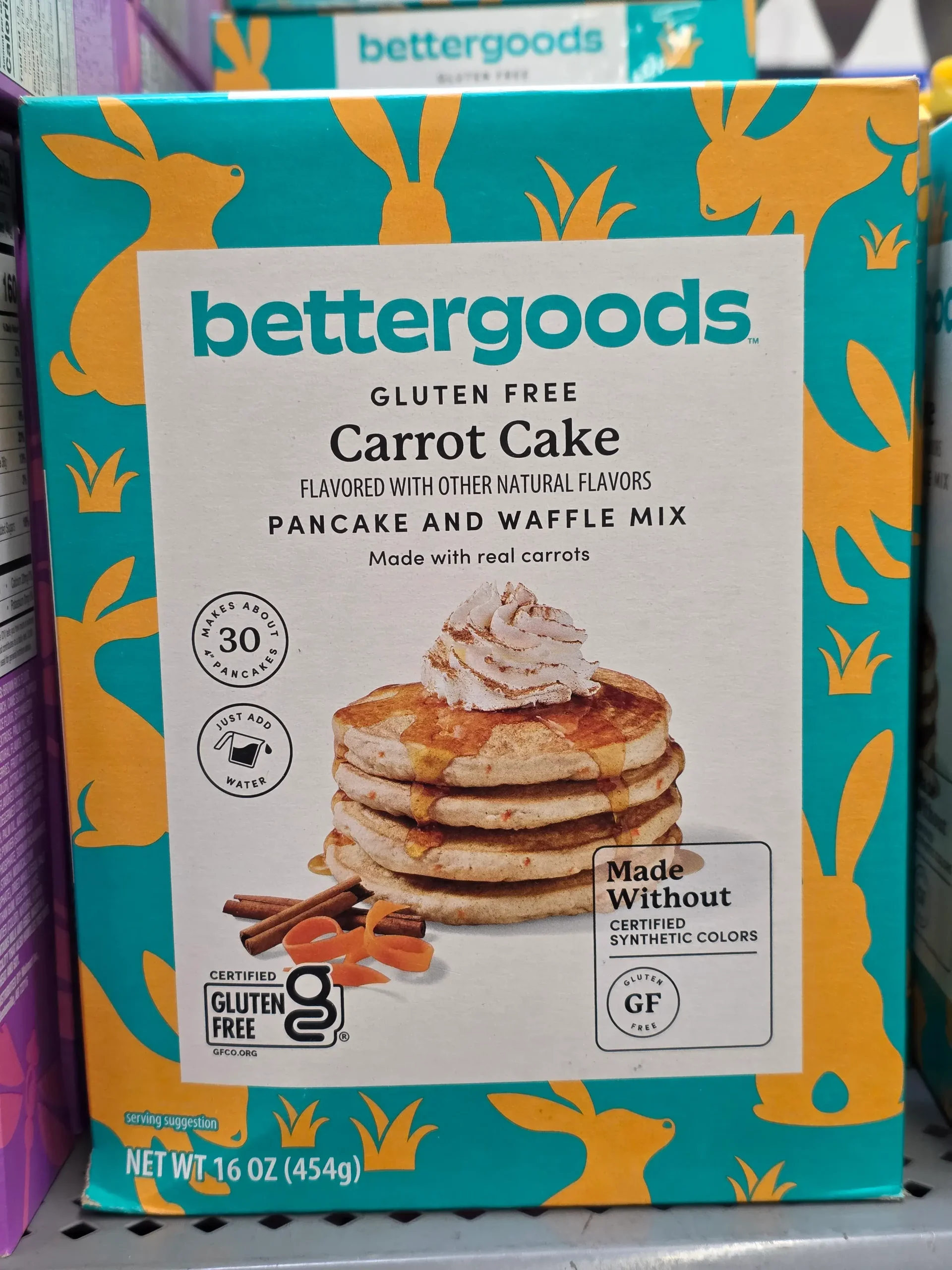 Bettergoods Carrot Cake Pancake & Waffle Mix.
