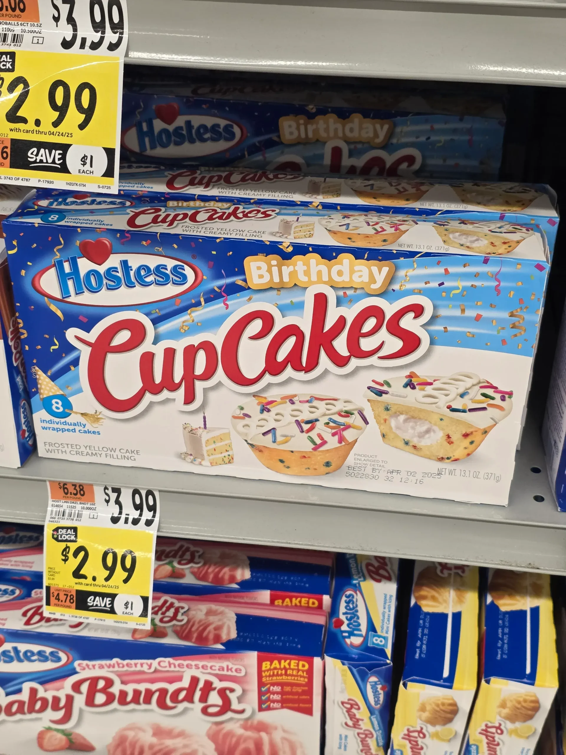 Hostess Birthday Cupcakes.