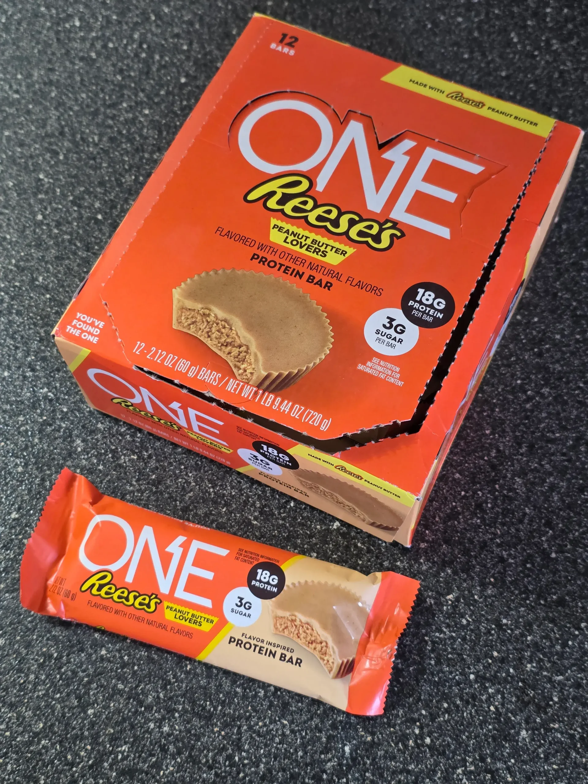 One Reese's Peanut Butter Lovers Protein Bar.