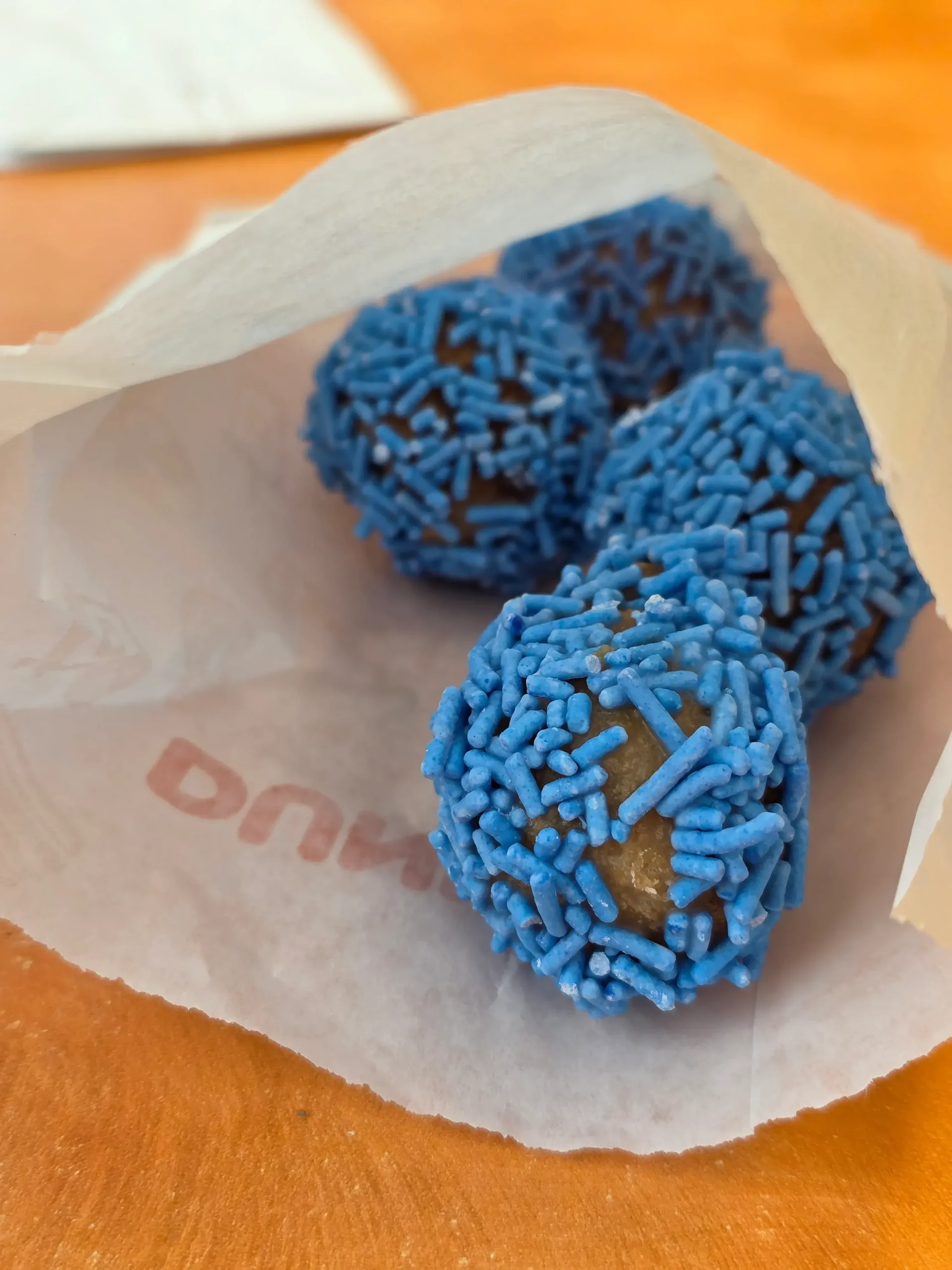 Dunkin' Donuts Blueberry Sprinkle Munchkins.