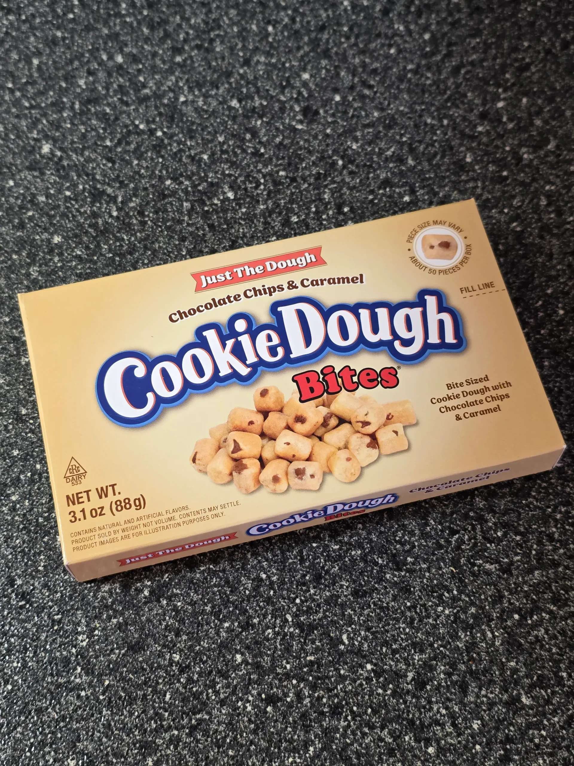 Cookie Dough Bites Just The Dough Chocolate Chips & Caramel.