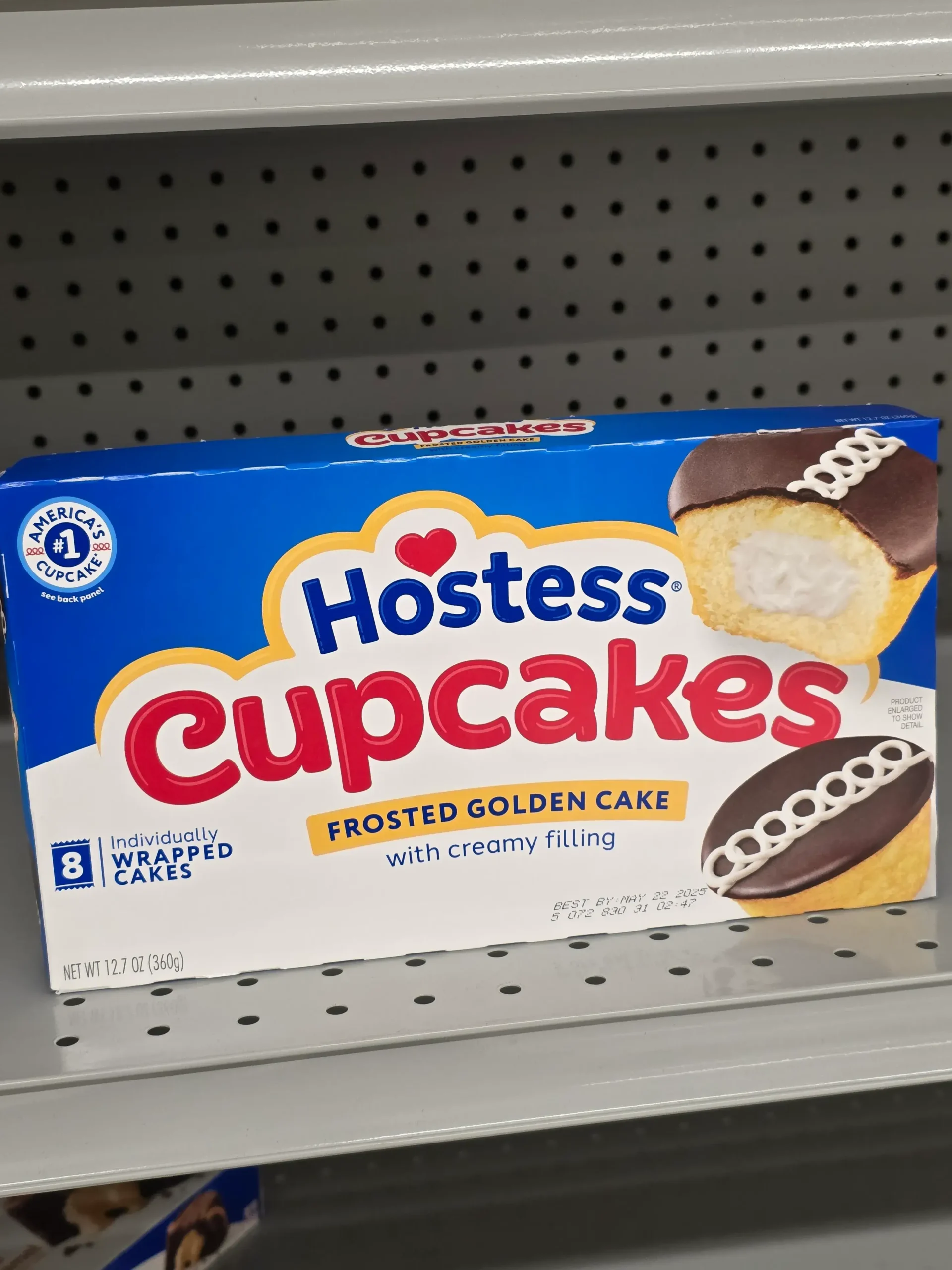 Hostess Frosted Golden Cake Cupcakes.