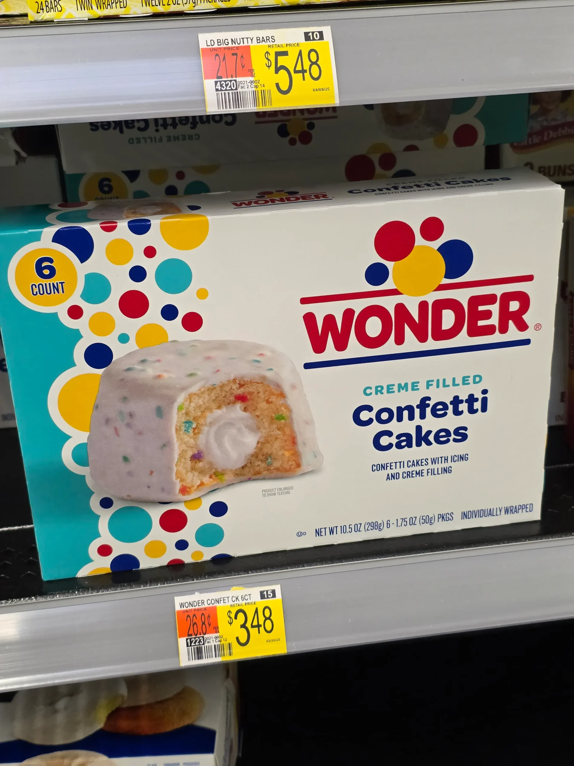 Wonder Creme Filled Confetti Cakes.
