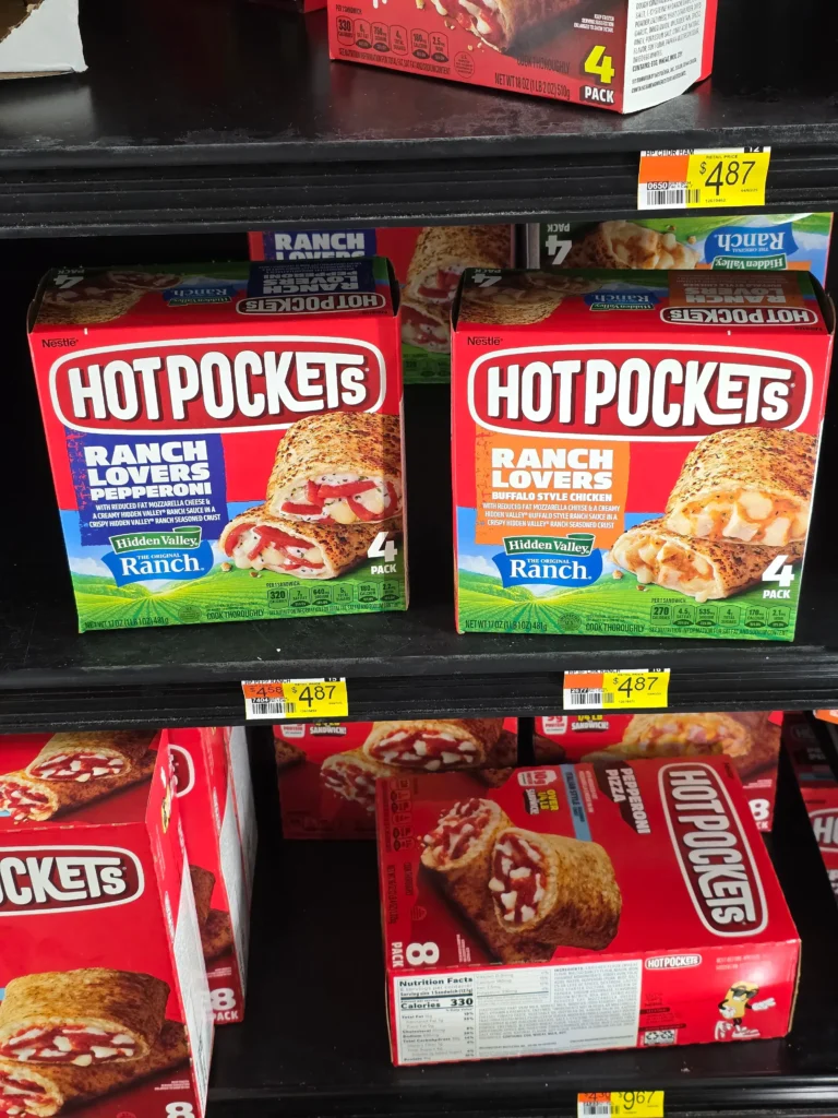 Hot Pockets Ranch Lovers Pepperoni and Buffalo Style Chicken.