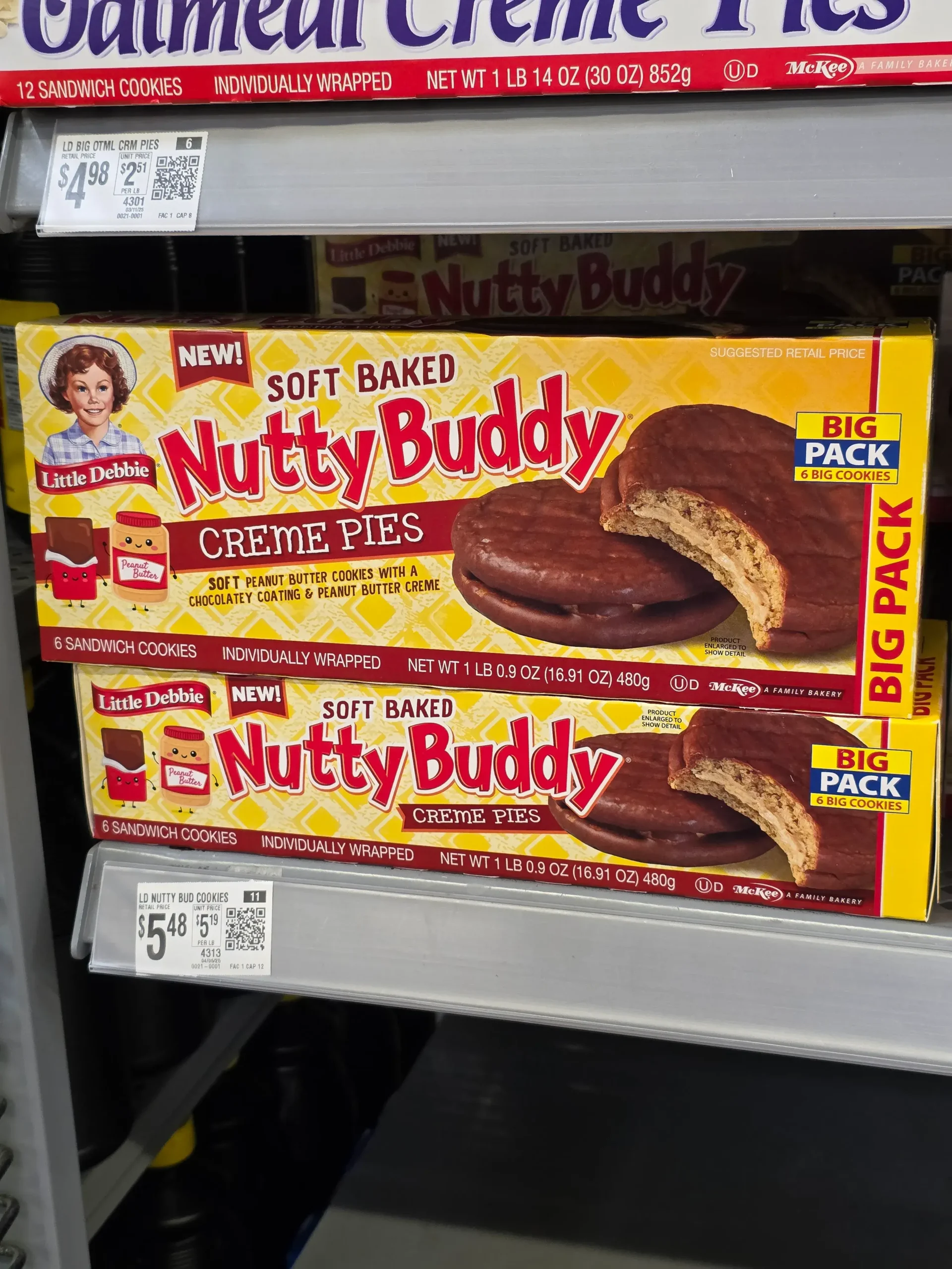 Little Debbie Nutty Buddy Creme Pies.