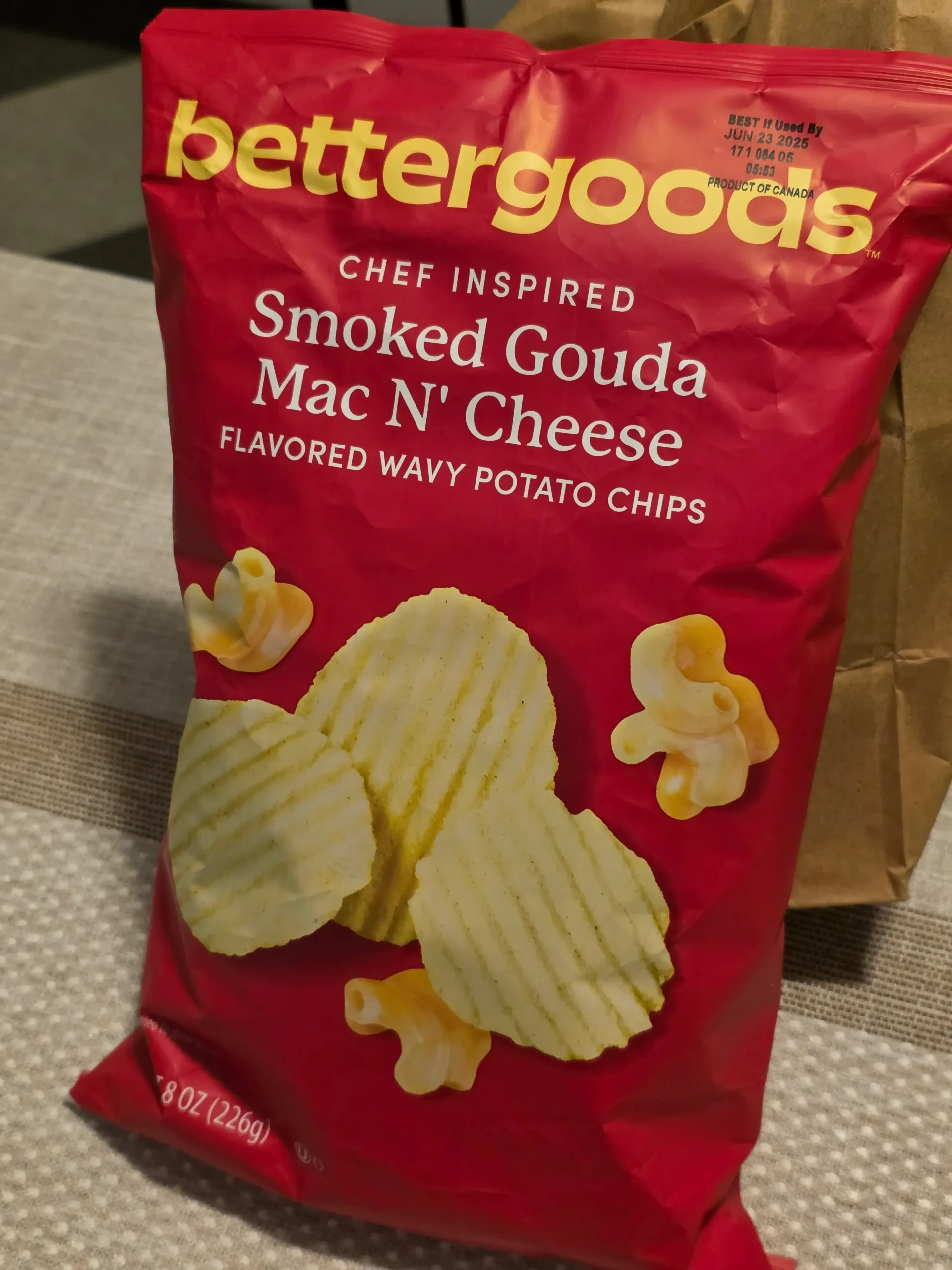 Bettergoods Smoked Gouda Mac N' Cheese Chips.