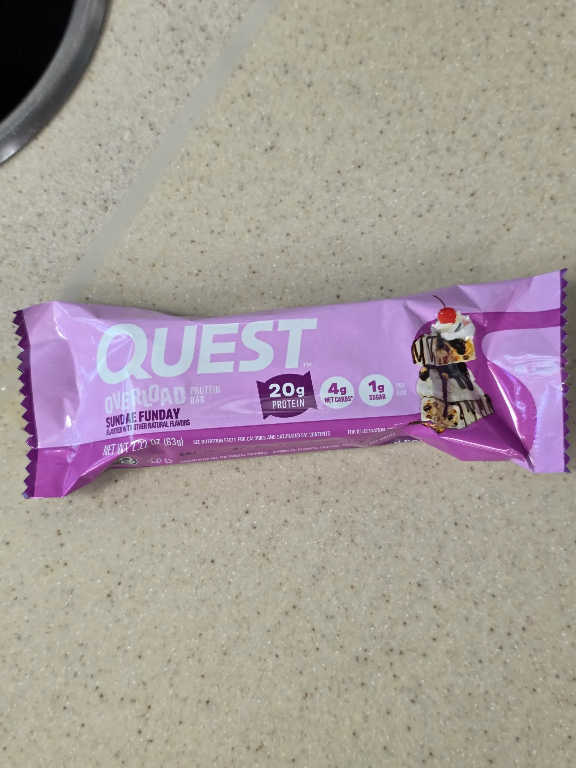 Quest Overload Sunday Funday Protein Bar.