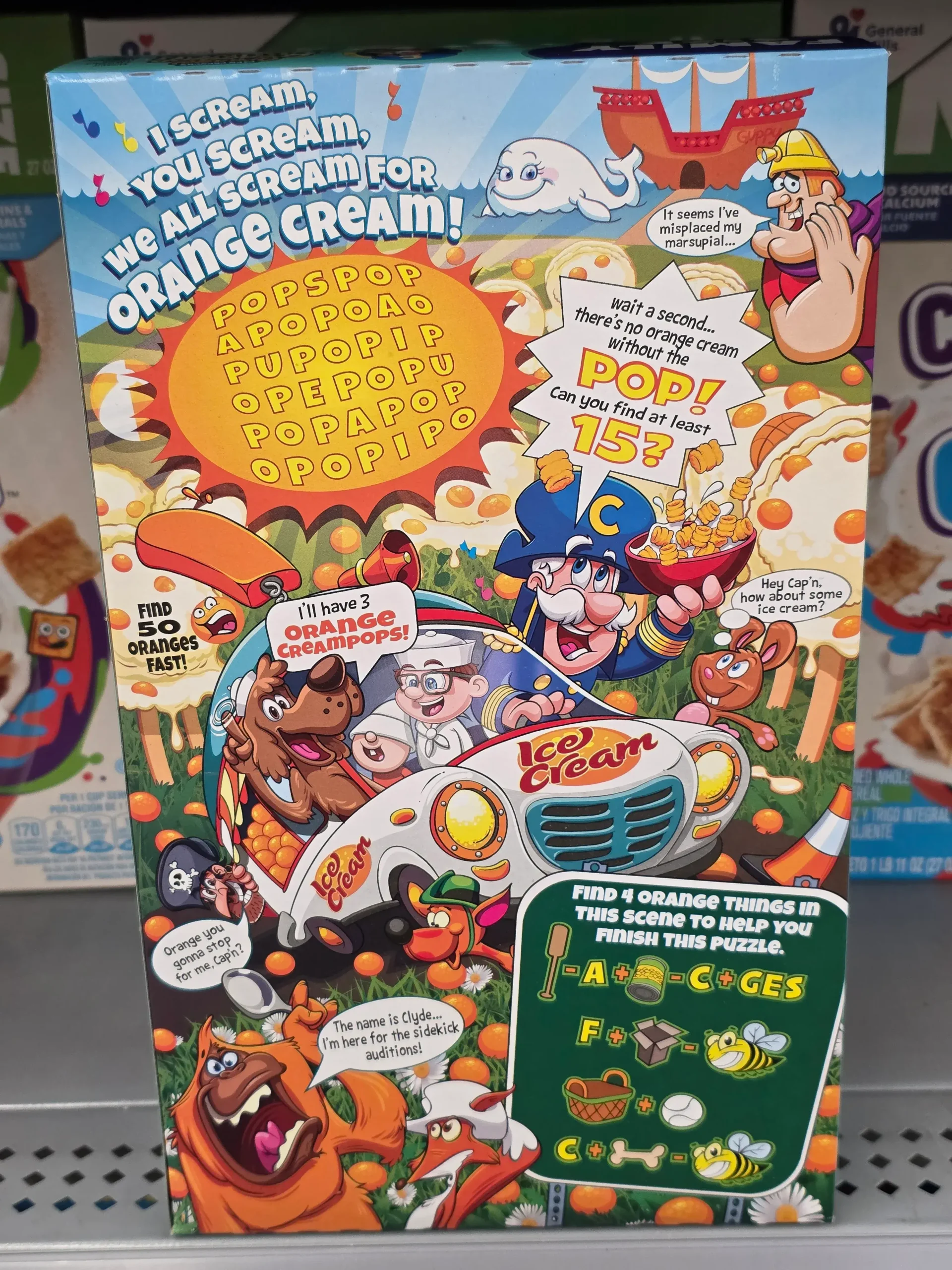 Cap'n Crunch's Orange Creampop Crunch.