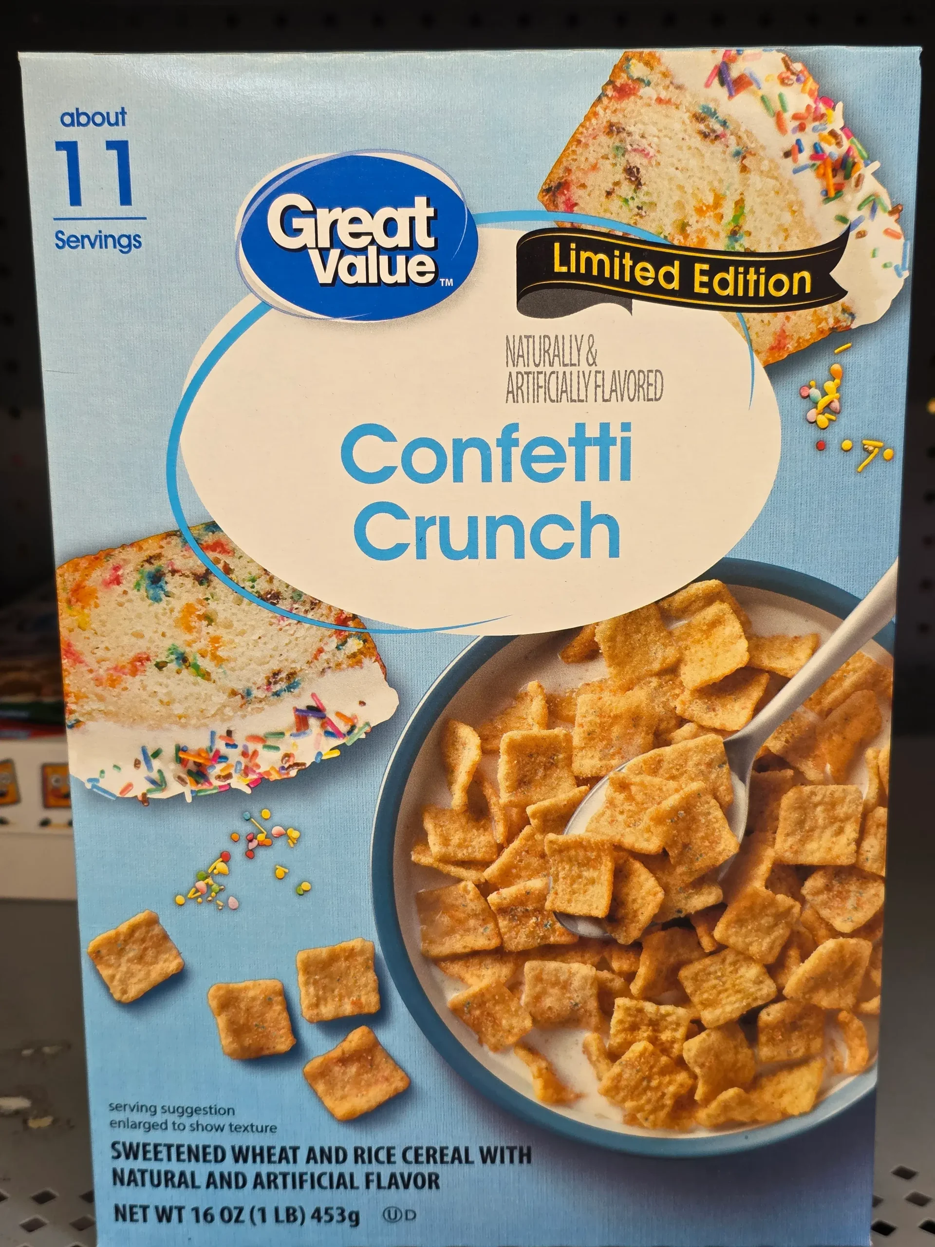 Great Value Limited Edition Confetti Crunch.