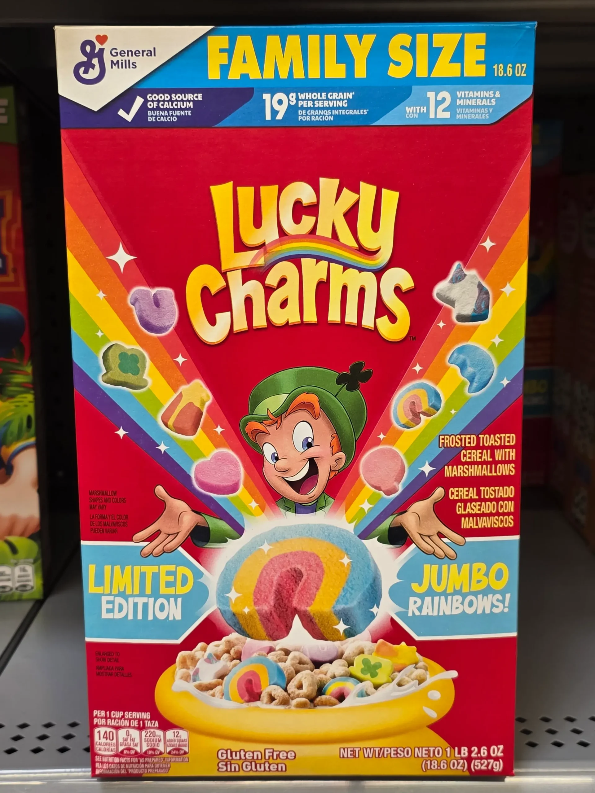 Lucky Charms with Jumbo Rainbows.