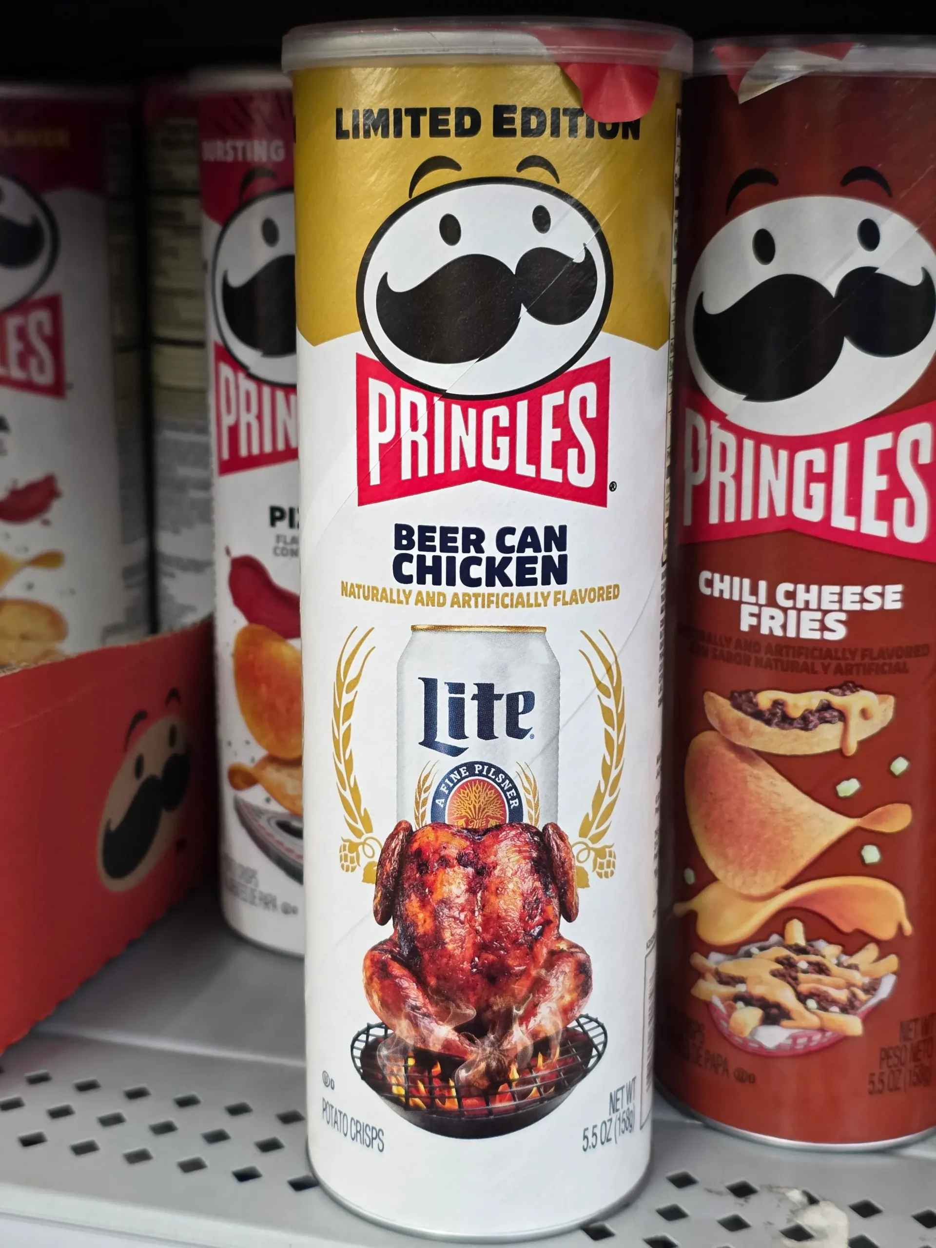 Pringles Beer Can Chicken.