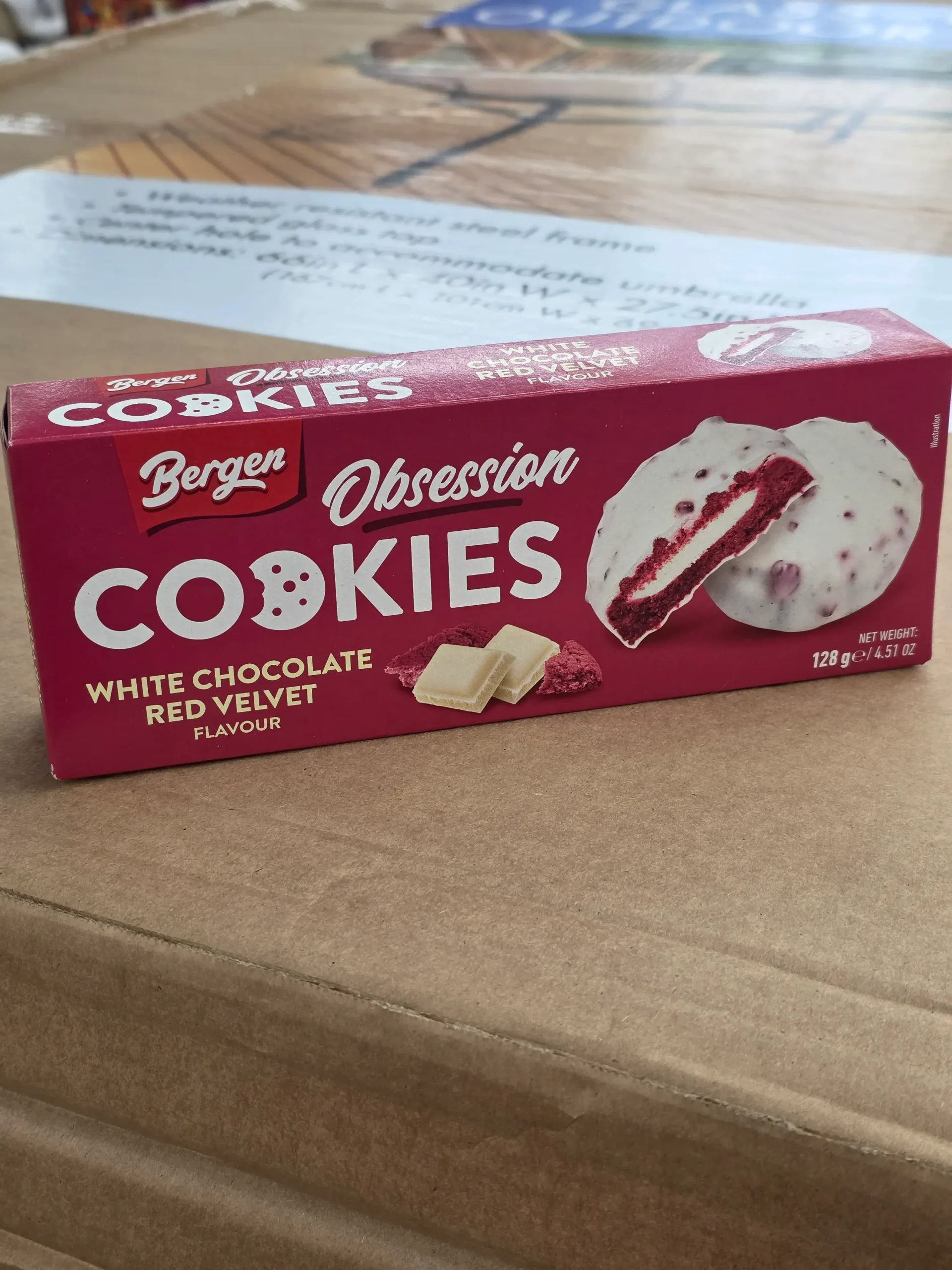 Bergen Obsession White Chocolate Red Velvet Cookies.