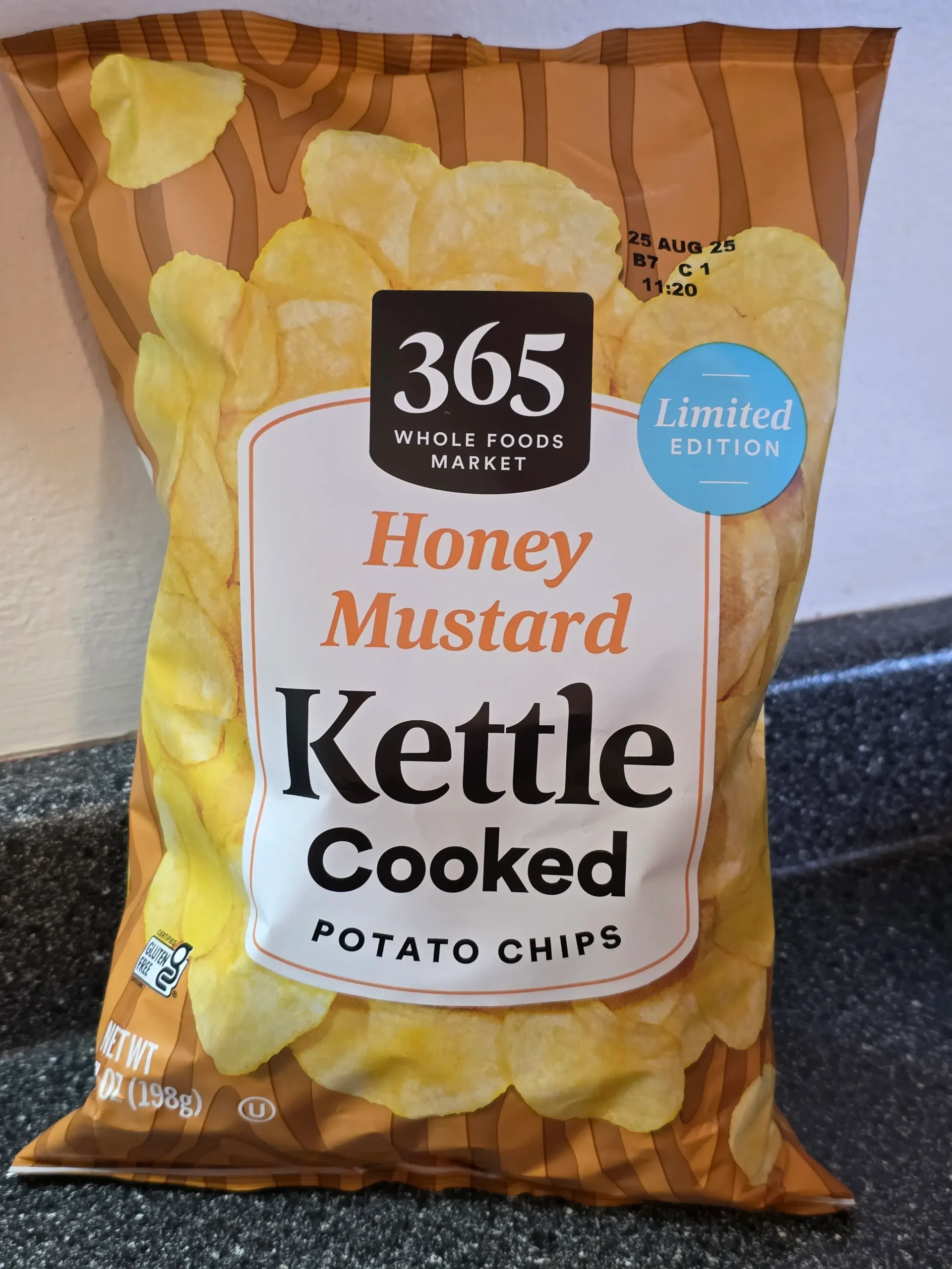Whole Foods 365 Honey Mustard Kettle Cooked Potato Chips.