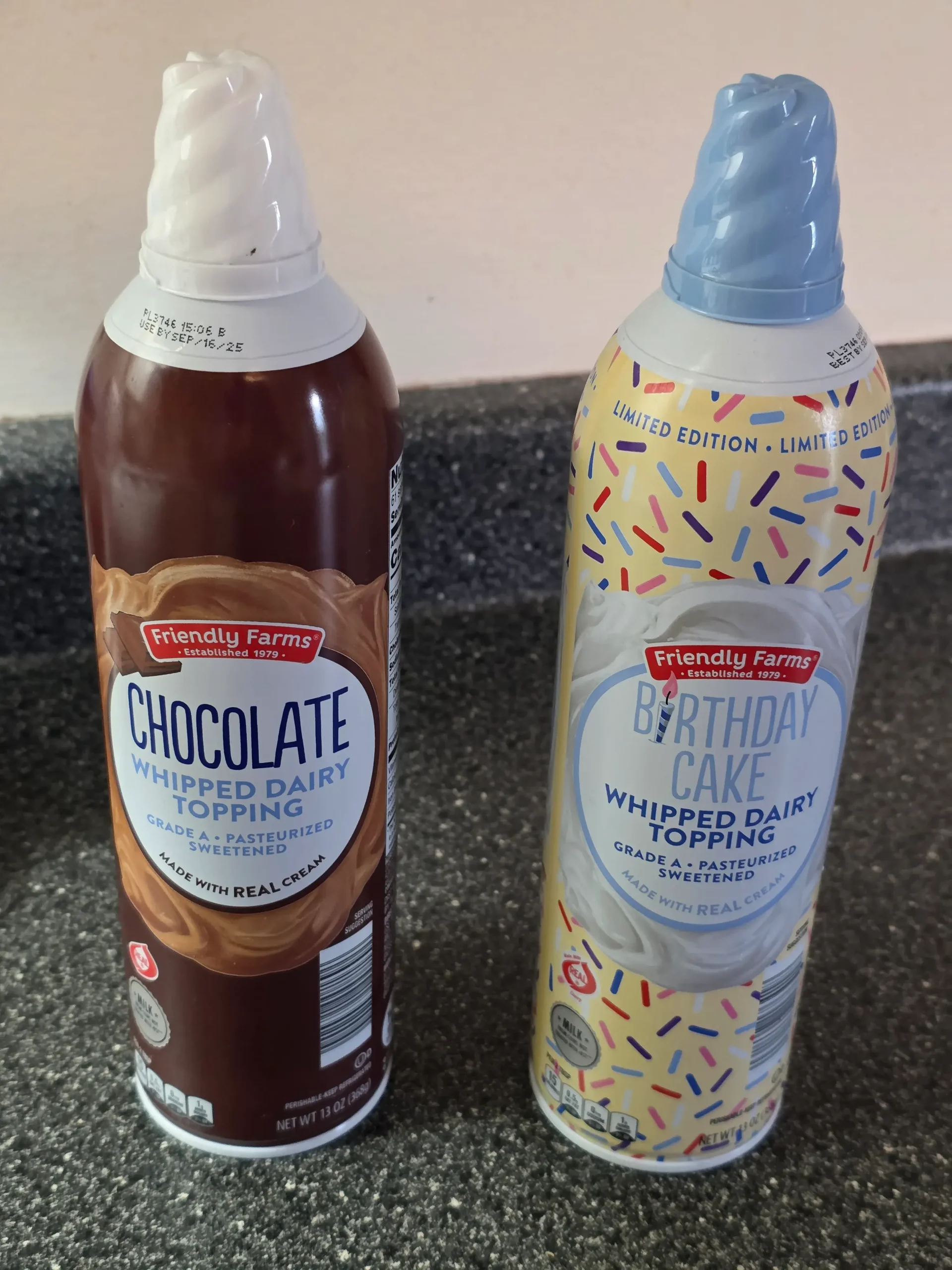Friendly Farms Chocolate and Marshmallow Whipped Cream.