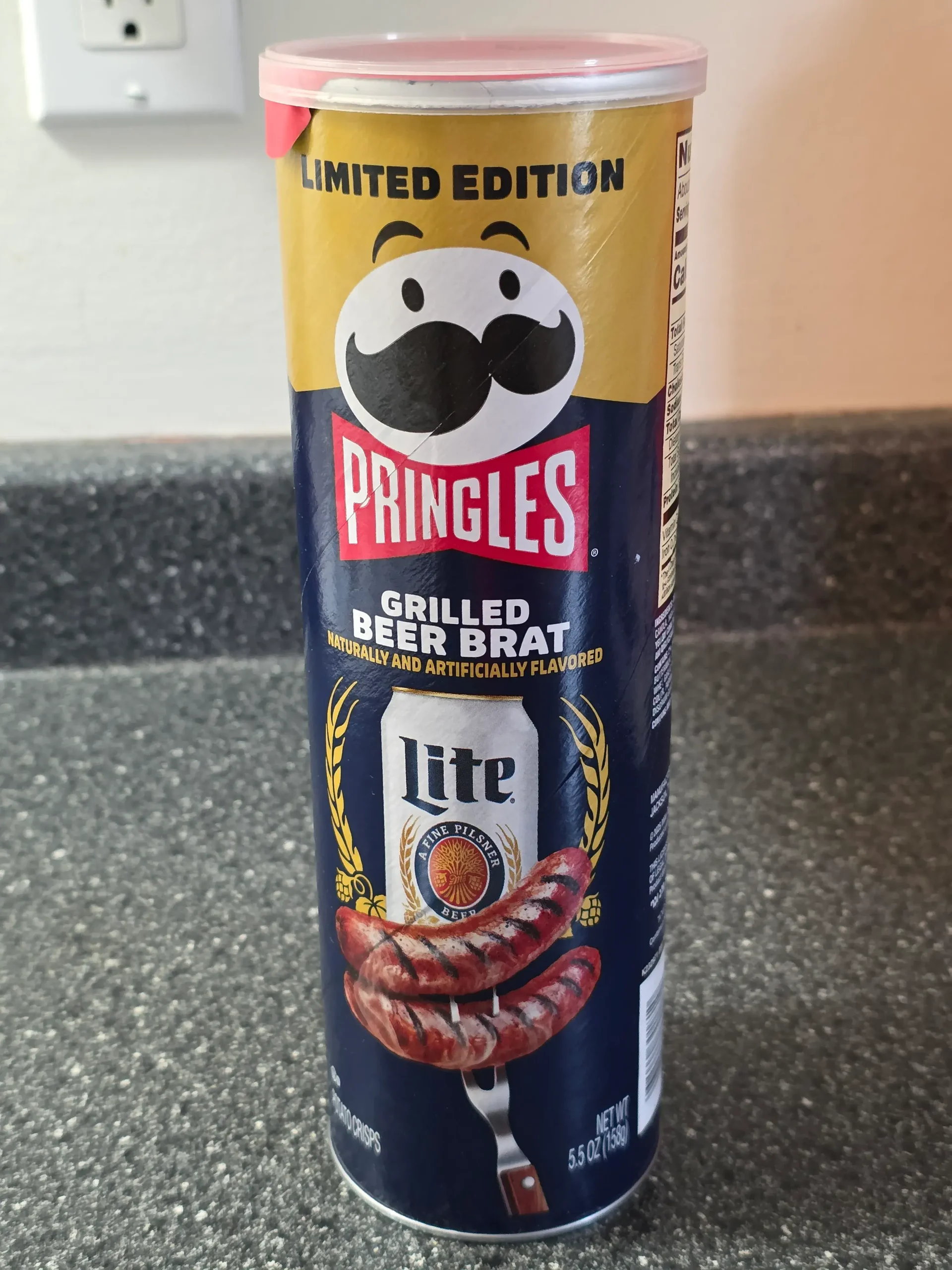 Pringles Grilled Beer Brat.